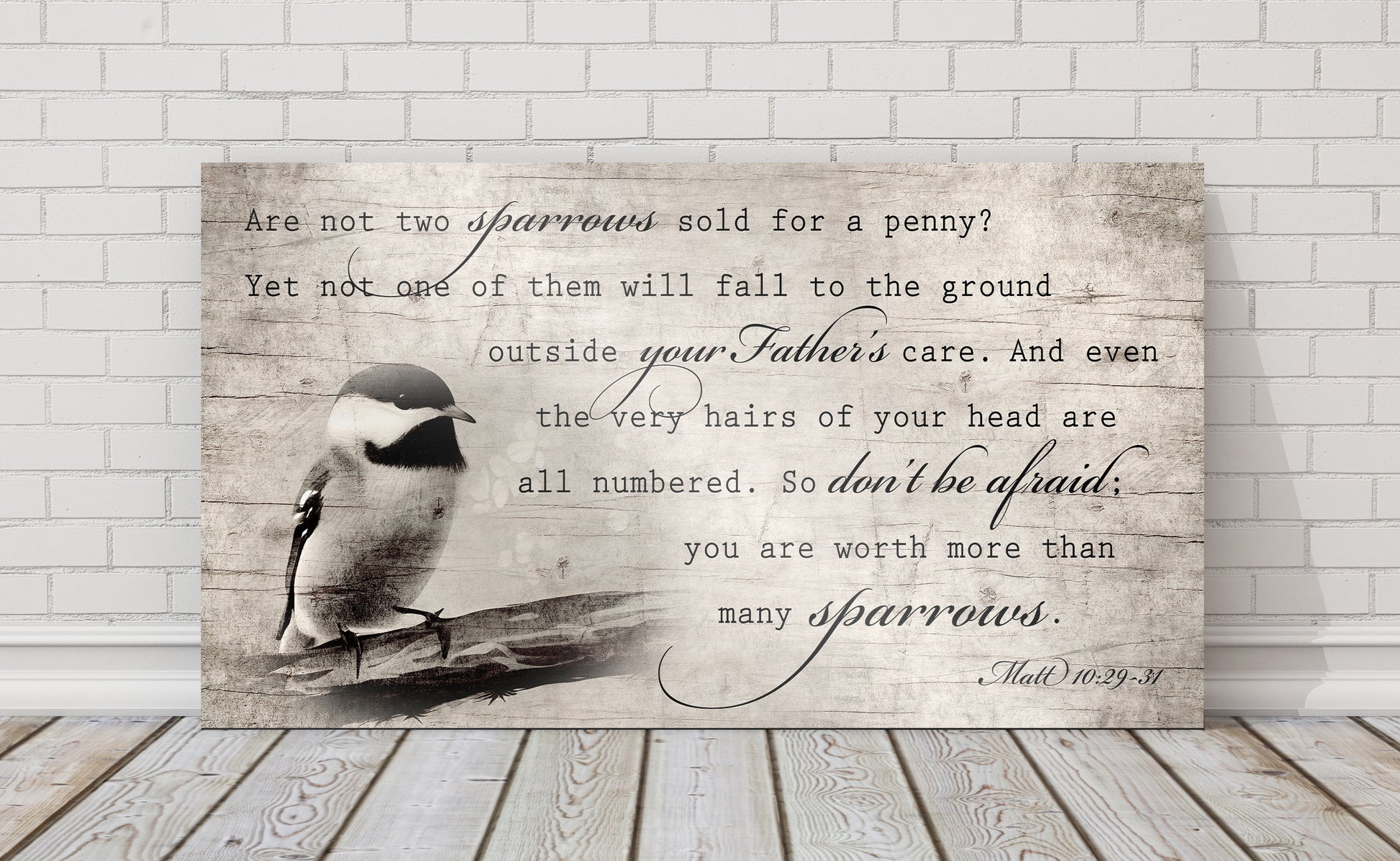 More than Many Sparrows, Matthew 10:29-31 Scripture Art, God's Protection, Christian Wall Decor, Encouragement decor, Wood sign with verse