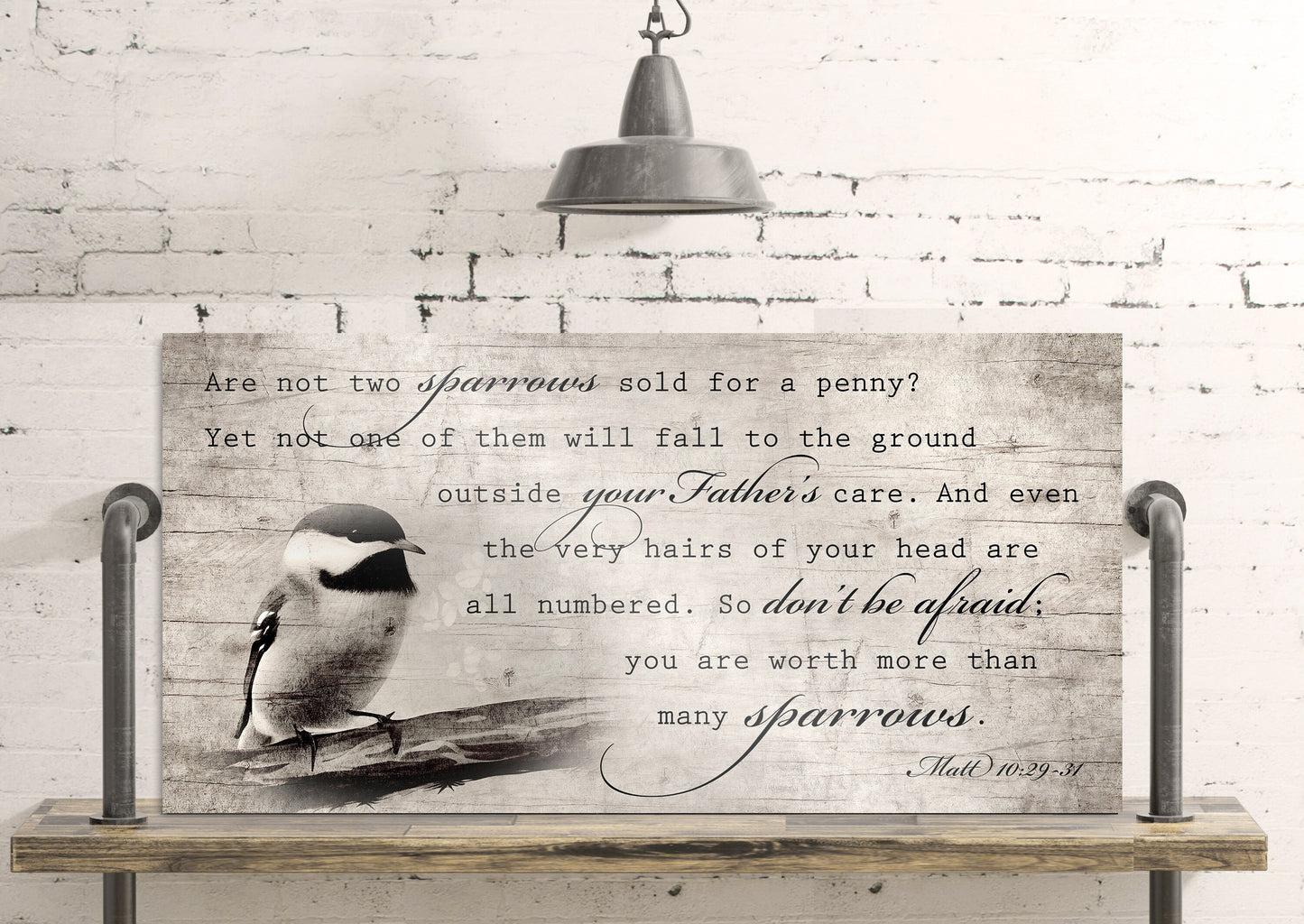 More than Many Sparrows, Matthew 10:29-31 Scripture Art, God's Protection, Christian Wall Decor, Encouragement decor, Wood sign with verse