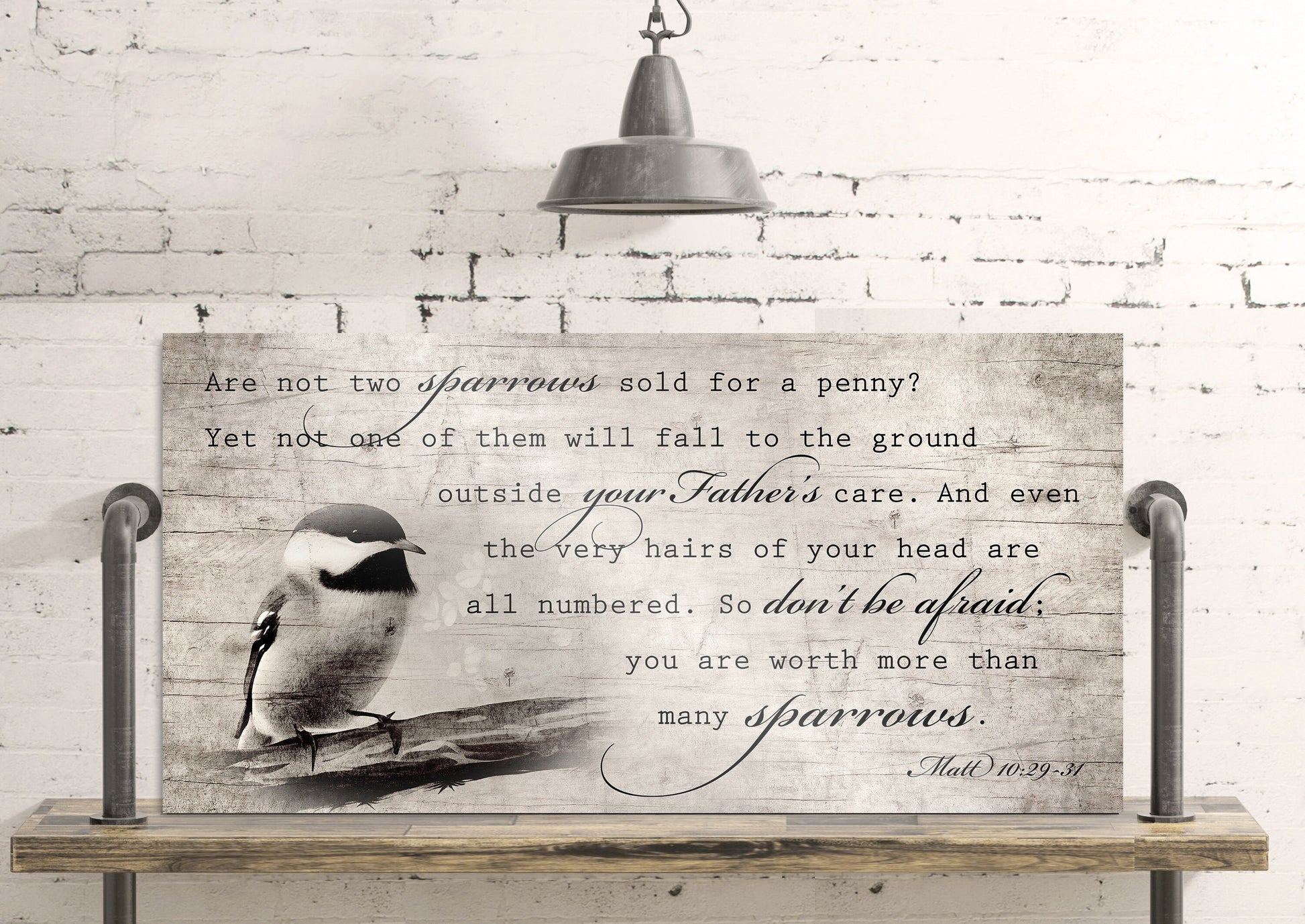 More than Many Sparrows, Matthew 10:29-31 Scripture Art, God's Protection, Christian Wall Decor, Encouragement decor, Wood sign with verse