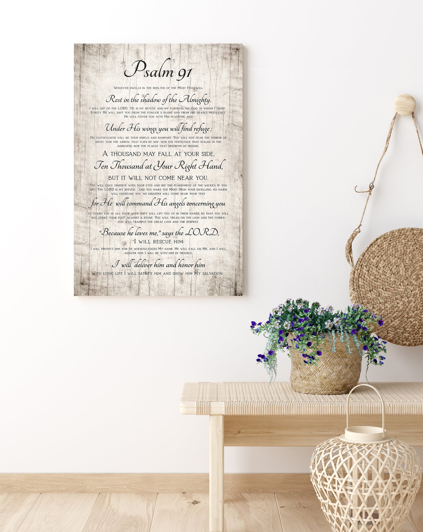 Military Spouse Gift, The Soldier's Psalm 91 Wall Decor - HoneycombProverbs - Religious Home & Decor - Christian Wall Art