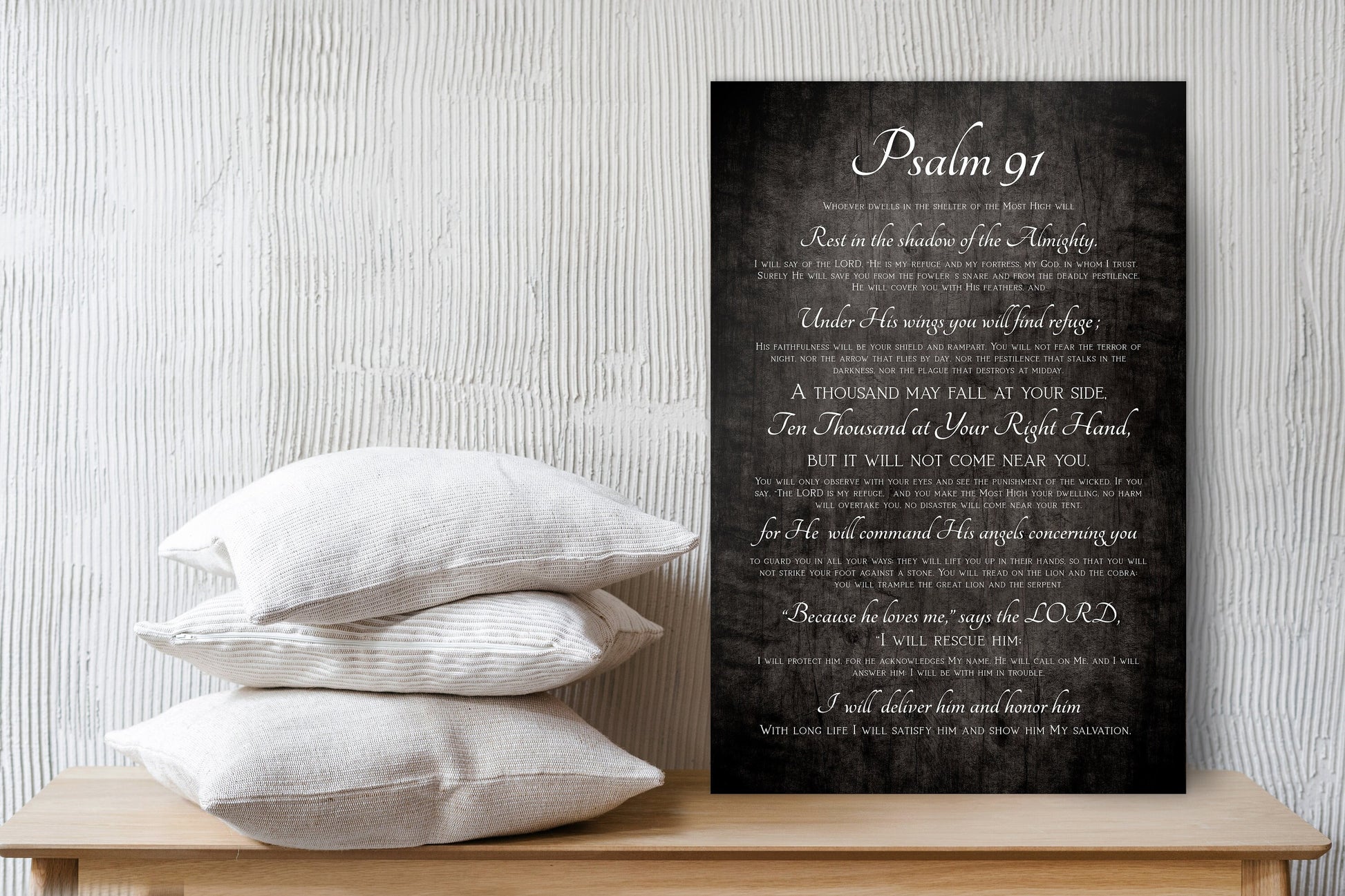 Military Spouse Gift, The Soldier's Psalm 91 Wall Decor, Protection Prayer, Inpirational, Wooden Decor, Encouraging Bible Verse Art, for her