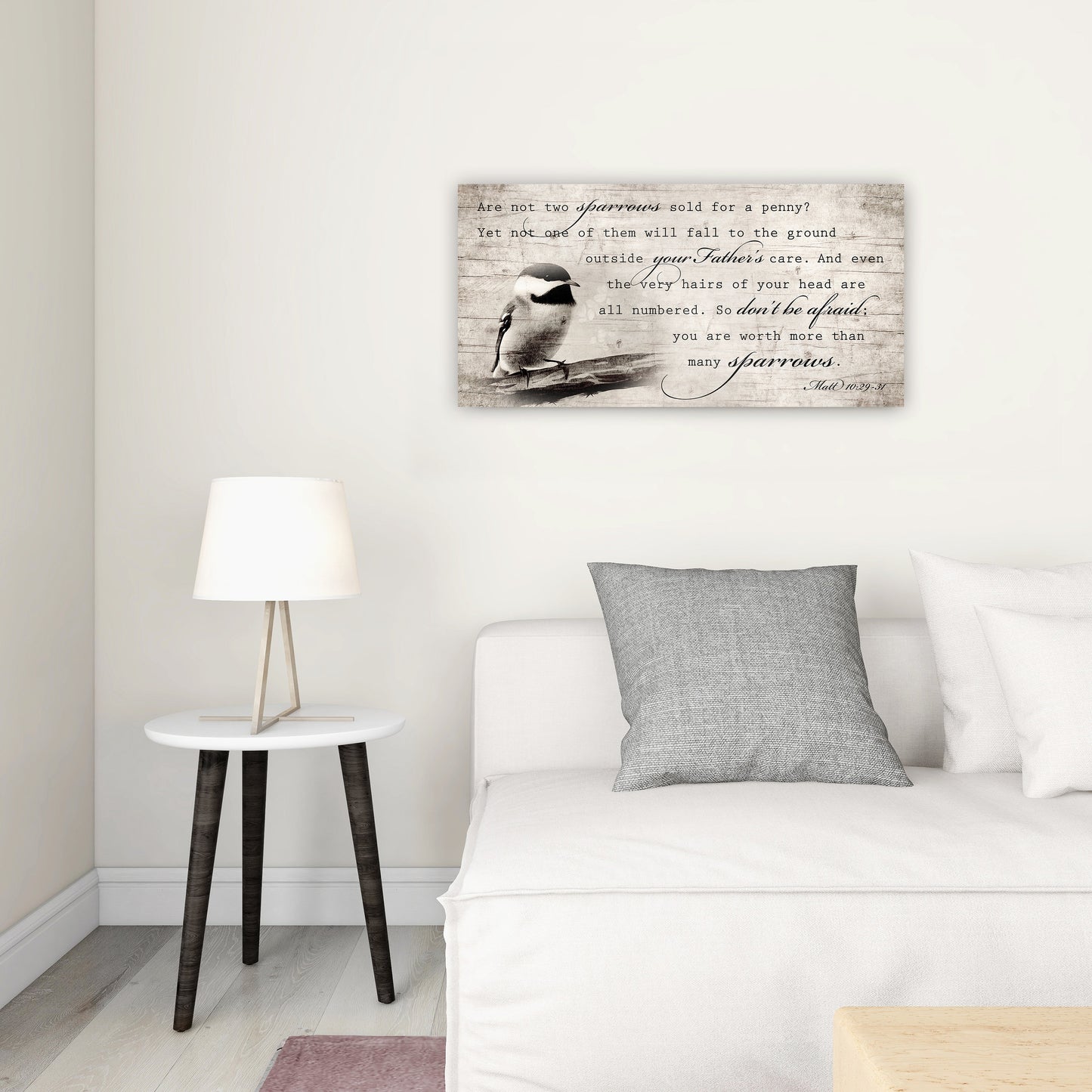 More than Many Sparrows, Matthew 10:29-31 Scripture Art, God's Protection, Christian Wall Decor, Encouragement decor, Wood sign with verse