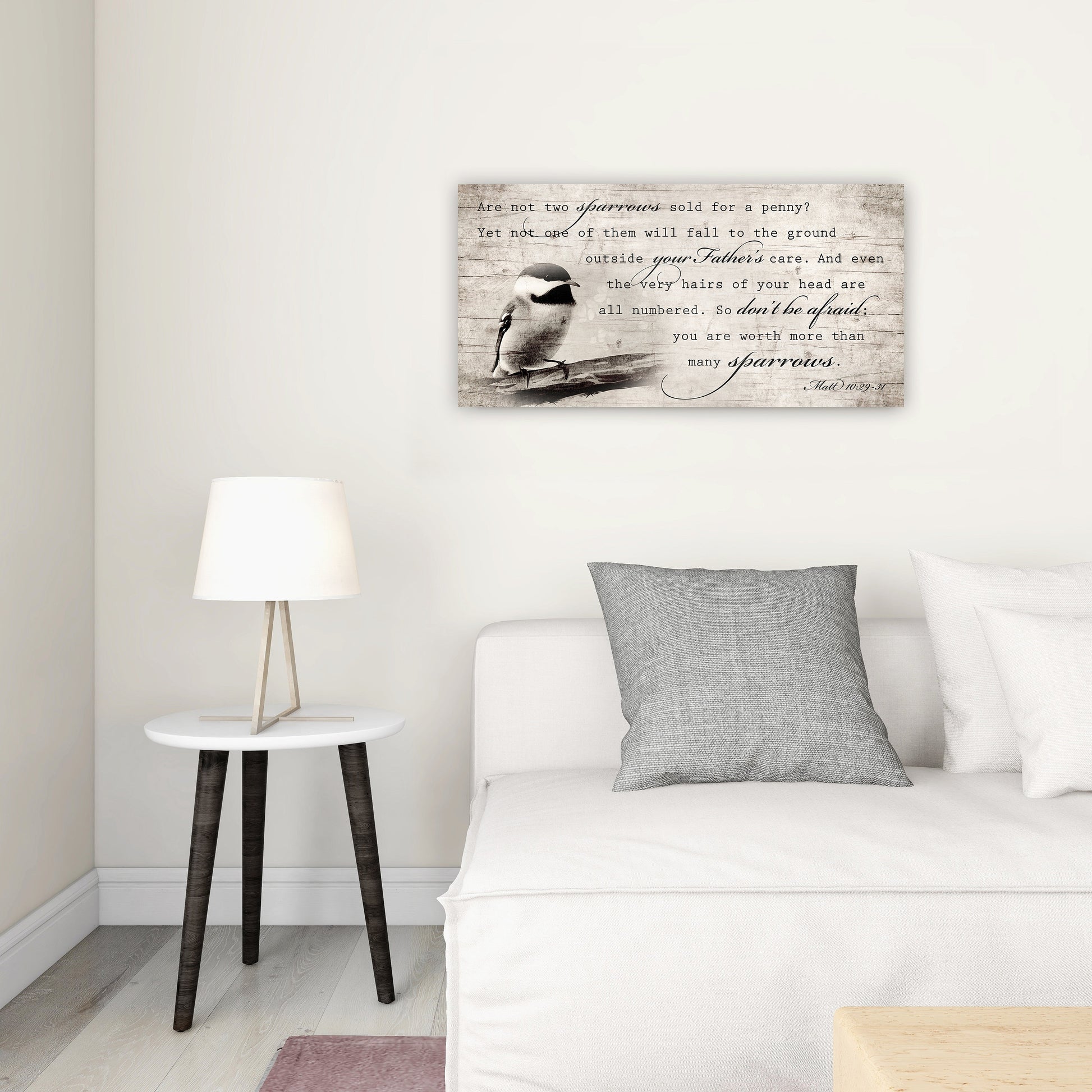 More than Many Sparrows, Matthew 10:29-31 Scripture Art, God's Protection, Christian Wall Decor, Encouragement decor, Wood sign with verse