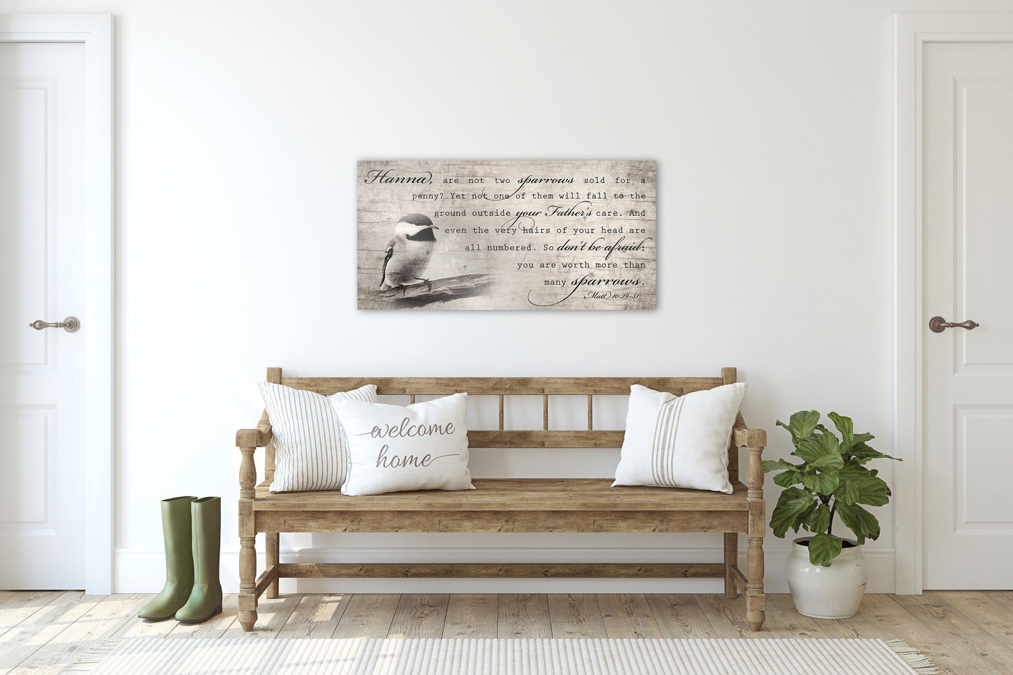 Personalized Matthew 10:29-31 Farmhouse Sign: Don't be afraid - HoneycombProverbs - Signs - Christian Wall Art