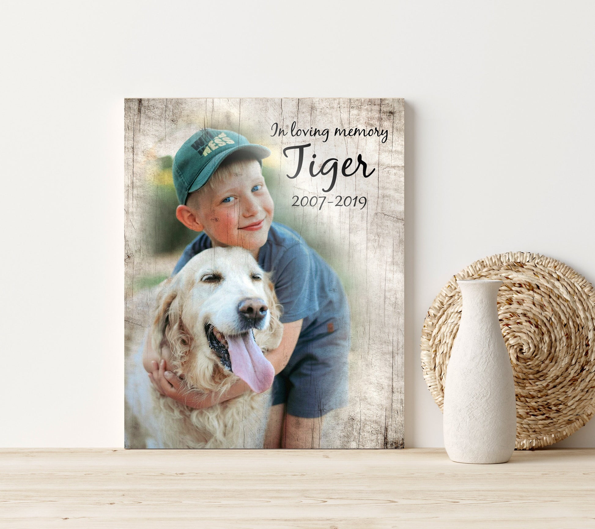 Rustic Pet Portrait on Wood, Personalized Pet Memorial on Wood, Gift for Pet Parents, Dog Portrait, Tribute, Plaque, Pet Lover, Pet Loss