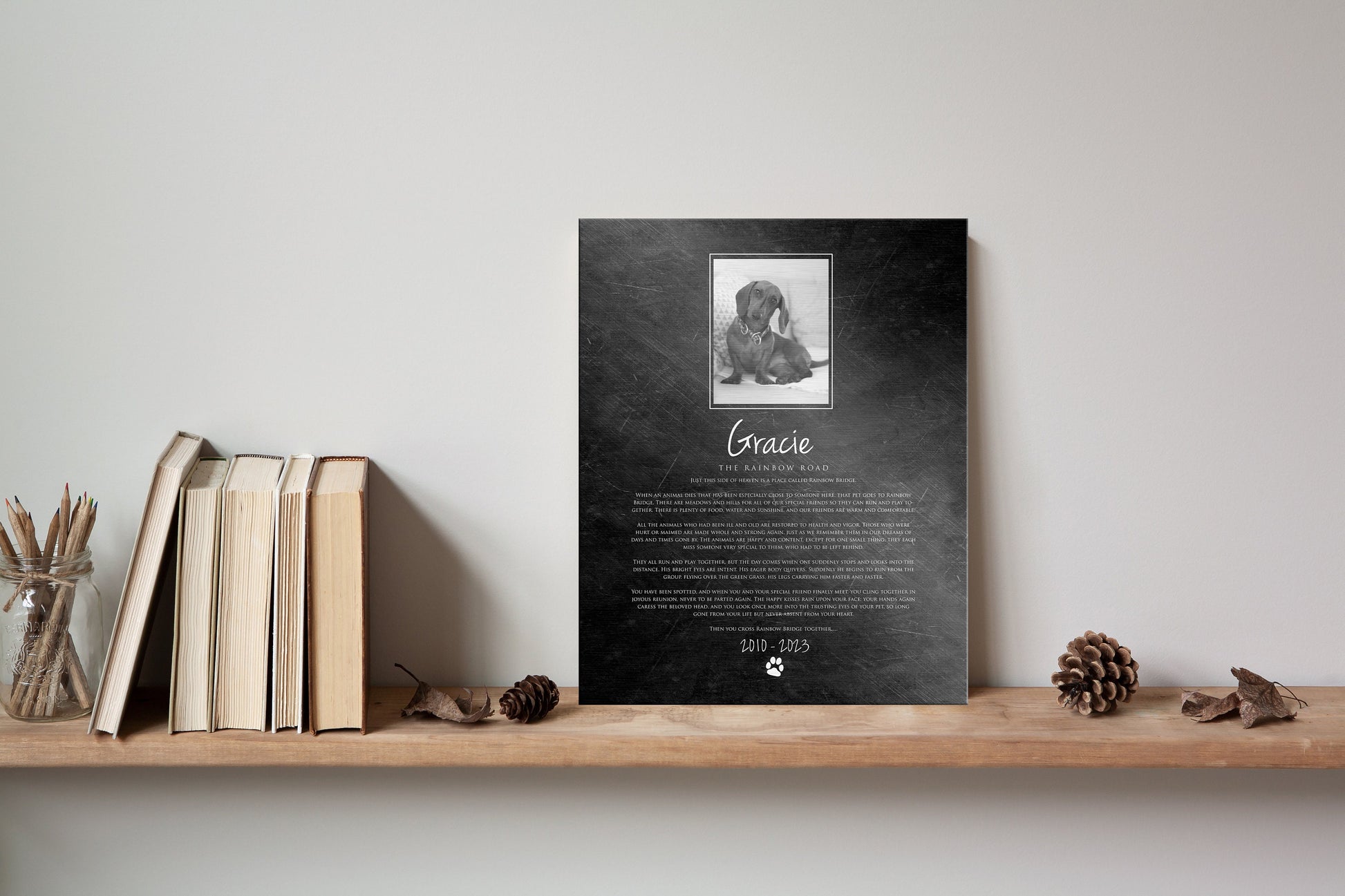 The Rainbow Bridge, Pet Tribute Plaque, Dog Eulogy Plaque, Pet Memorial, Personalized Pet Photo Plaque, Gift for passed away pet, Sympathy