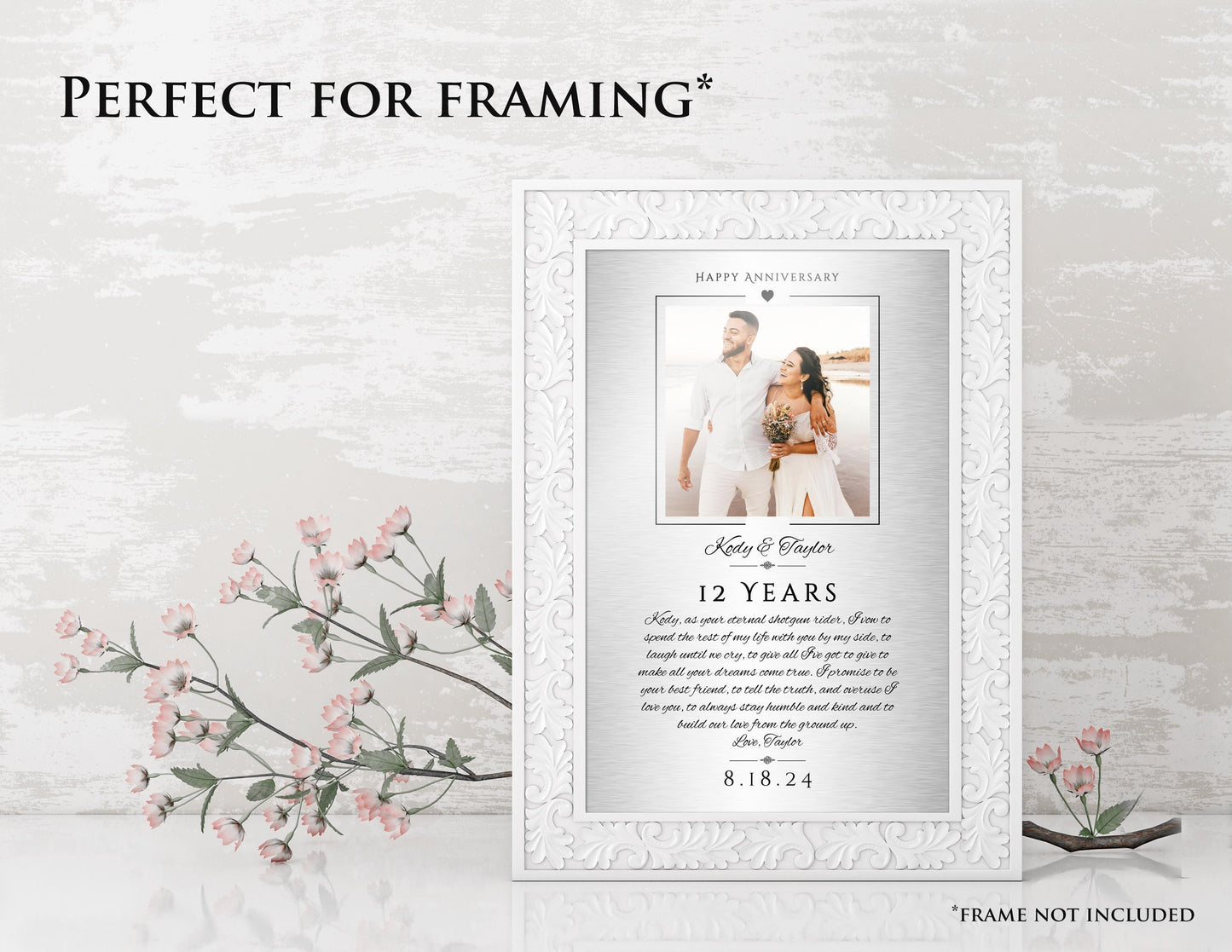 Metal Anniversary Card, Personalized, Tin Anniversary Card, Bronze Anniversary Card, Copper Anniversary Photo Card, 10th Anniversary Card