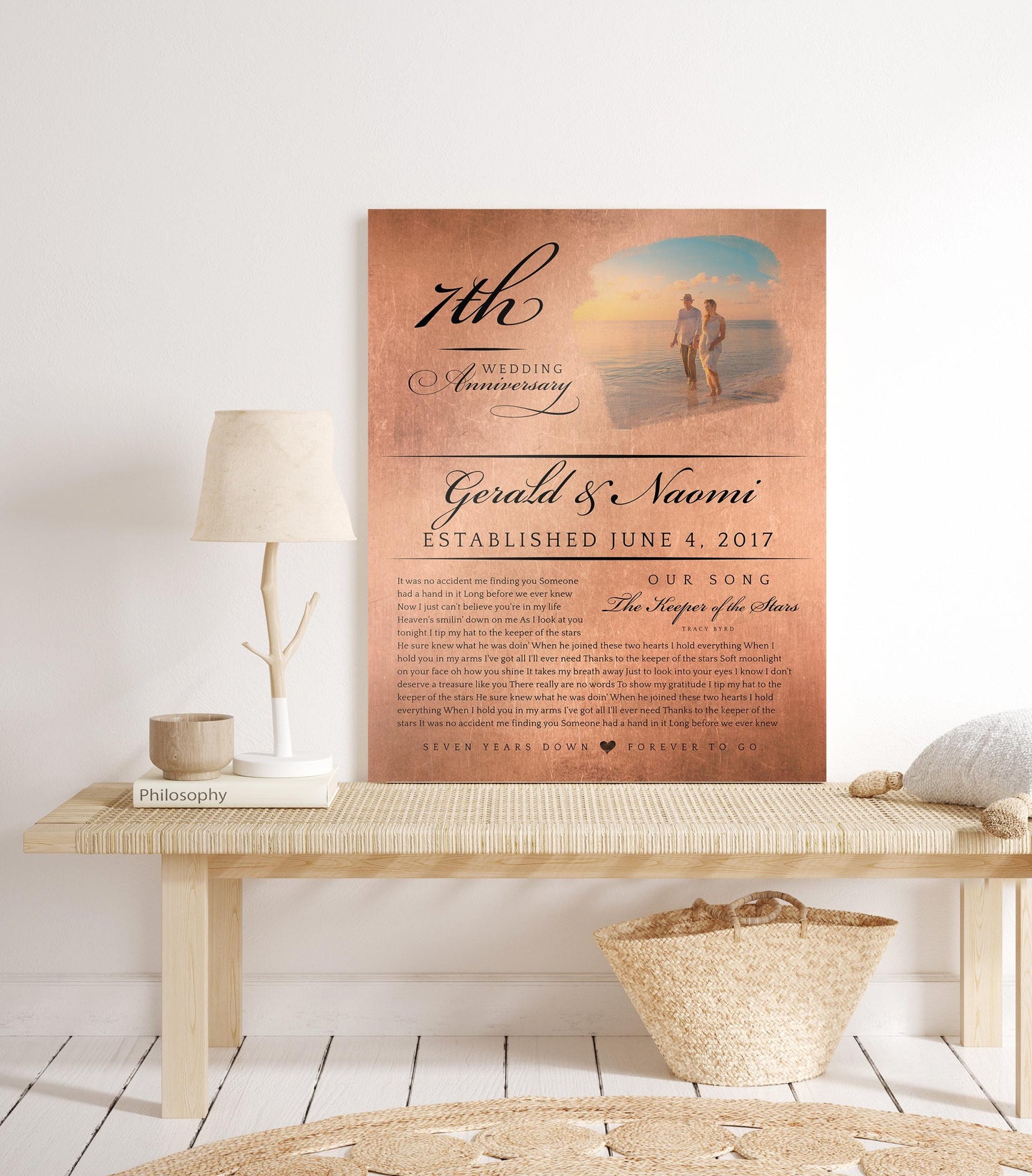 "Our Song, Our Story" Couples Milestone Plaque - HoneycombProverbs - Signs - Bronze Anniversary Gifts