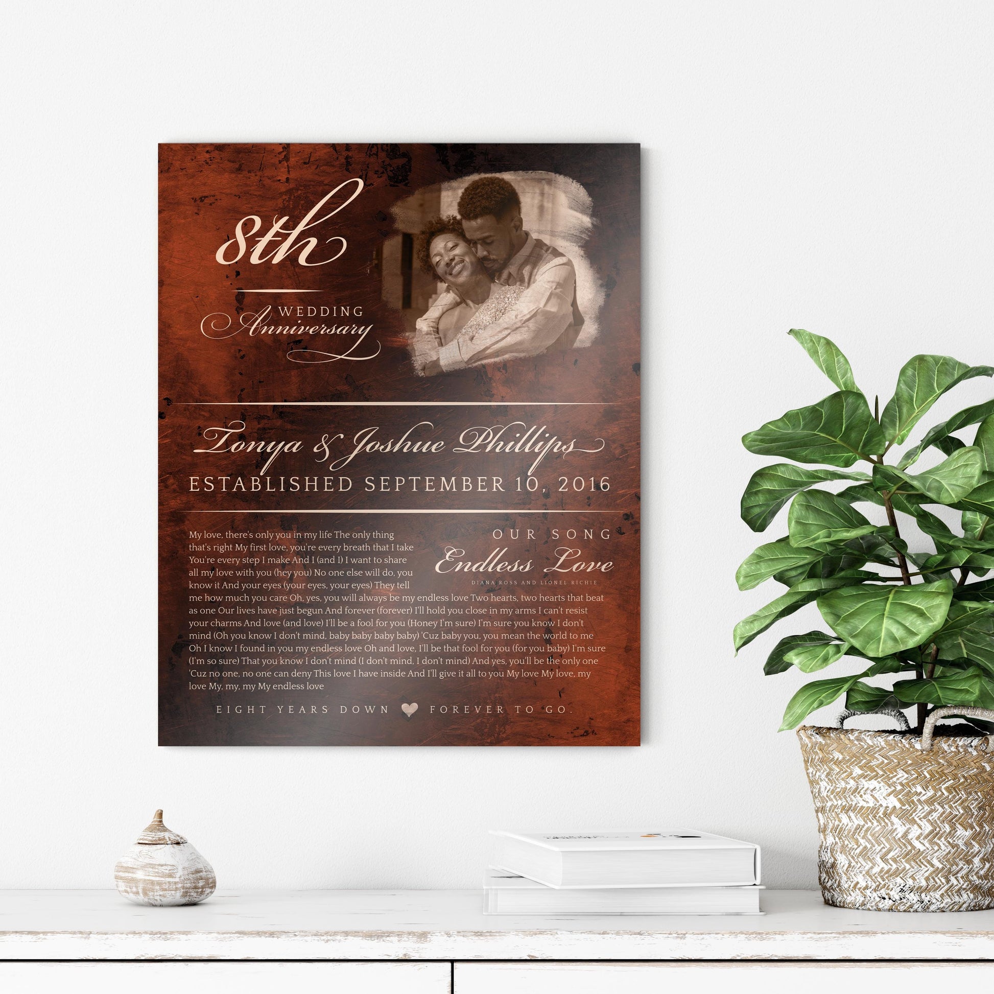 "Our Song, Our Story" Couples Milestone Plaque - HoneycombProverbs - Signs - Bronze Anniversary Gifts