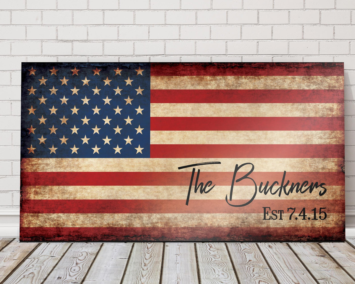 Personalized American Flag Sign, Rustic Patriotic Wall Art, Military Family, Housewarming Gift, Man Cave Decor, 5th year Anniversary Gift