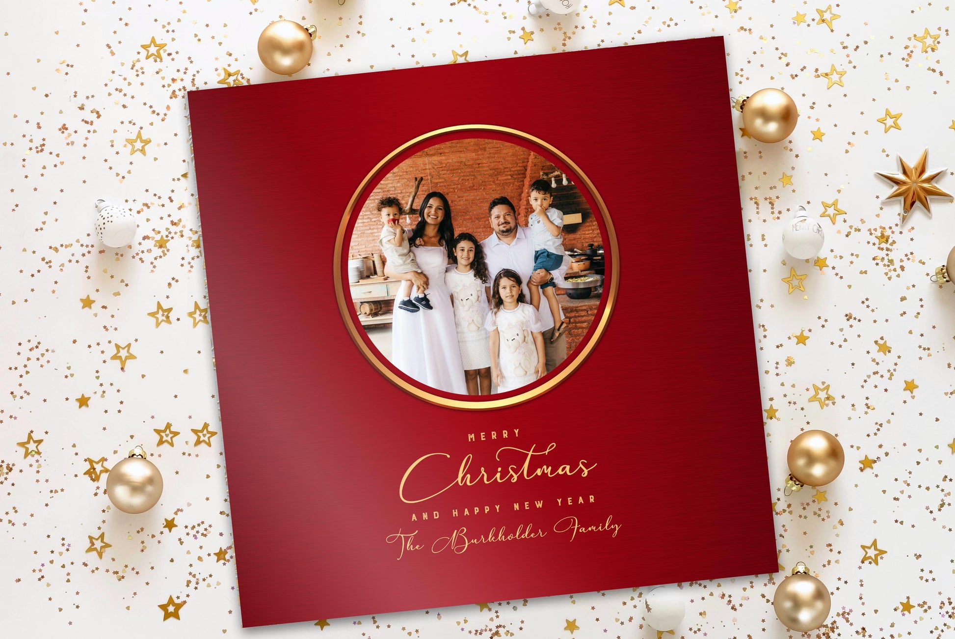 Merry Christmas Photo Gift, Long Distance Christmas gift from family, Personalized Metallic Christmas Decor, Merry Christmas Photo Plaque