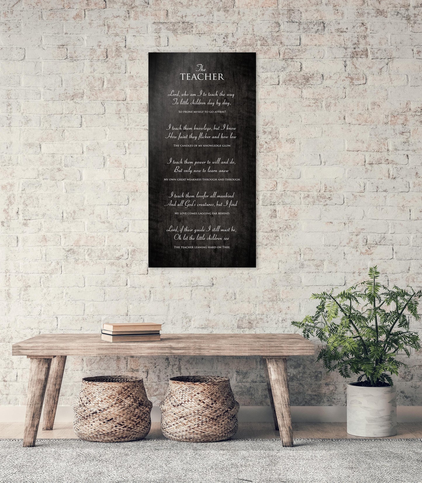 The Teacher Poem, on wood, Prayer for Teacher, Christian Gift for Teacher, Plaque with poem for teacher, Teacher Day, Teacher thank you gift