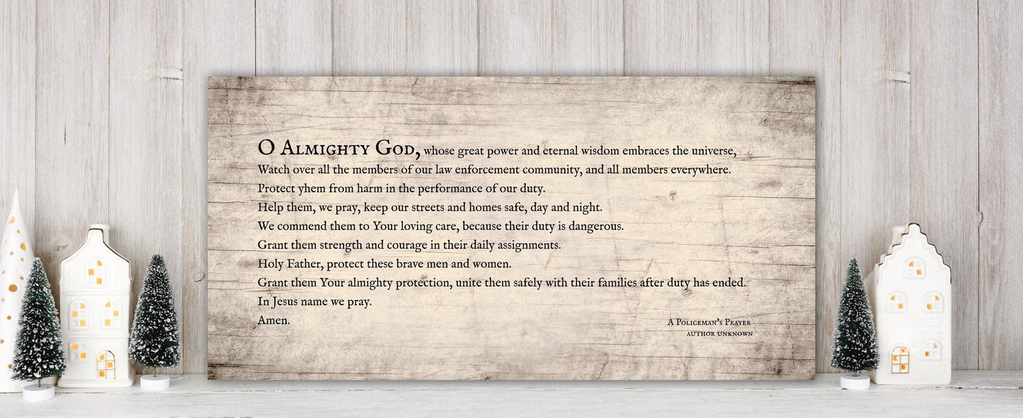A Policeman&#39;s prayer, wood plaque, gift for law enforcement