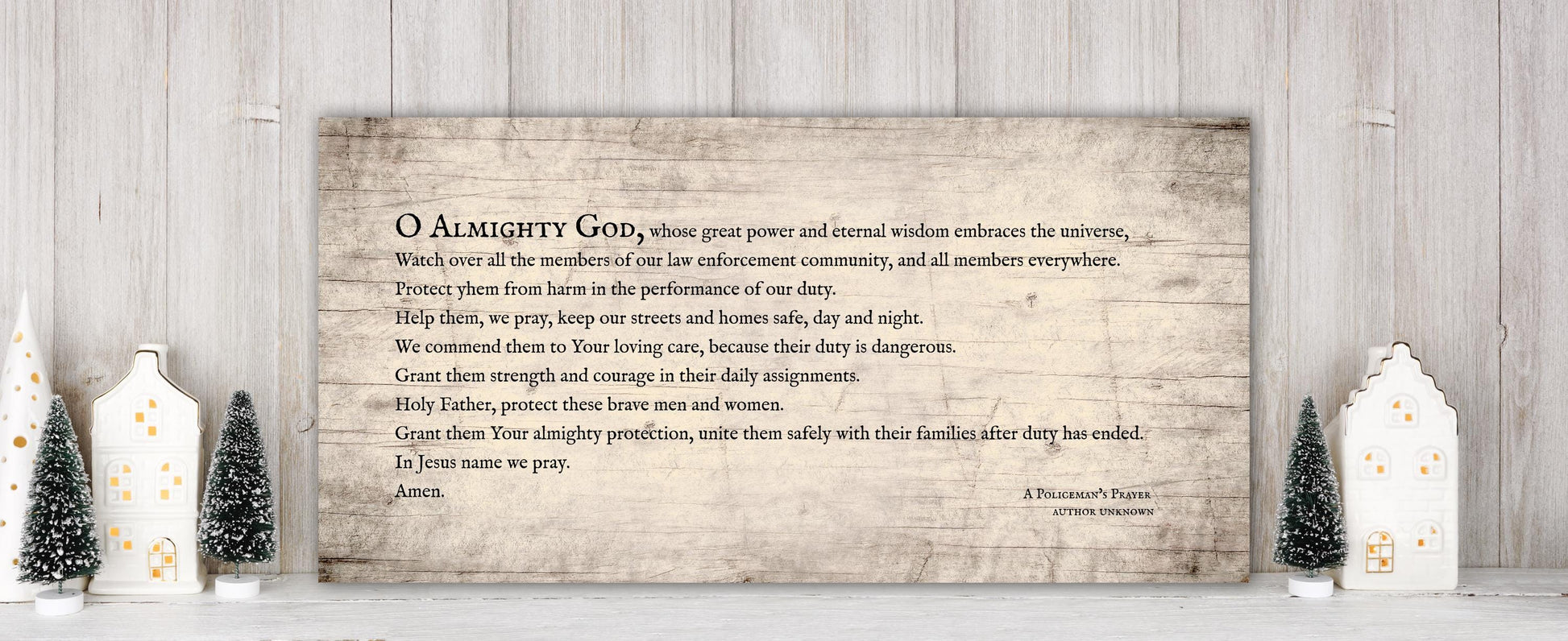 A Policeman&#39;s prayer, wood plaque, gift for law enforcement