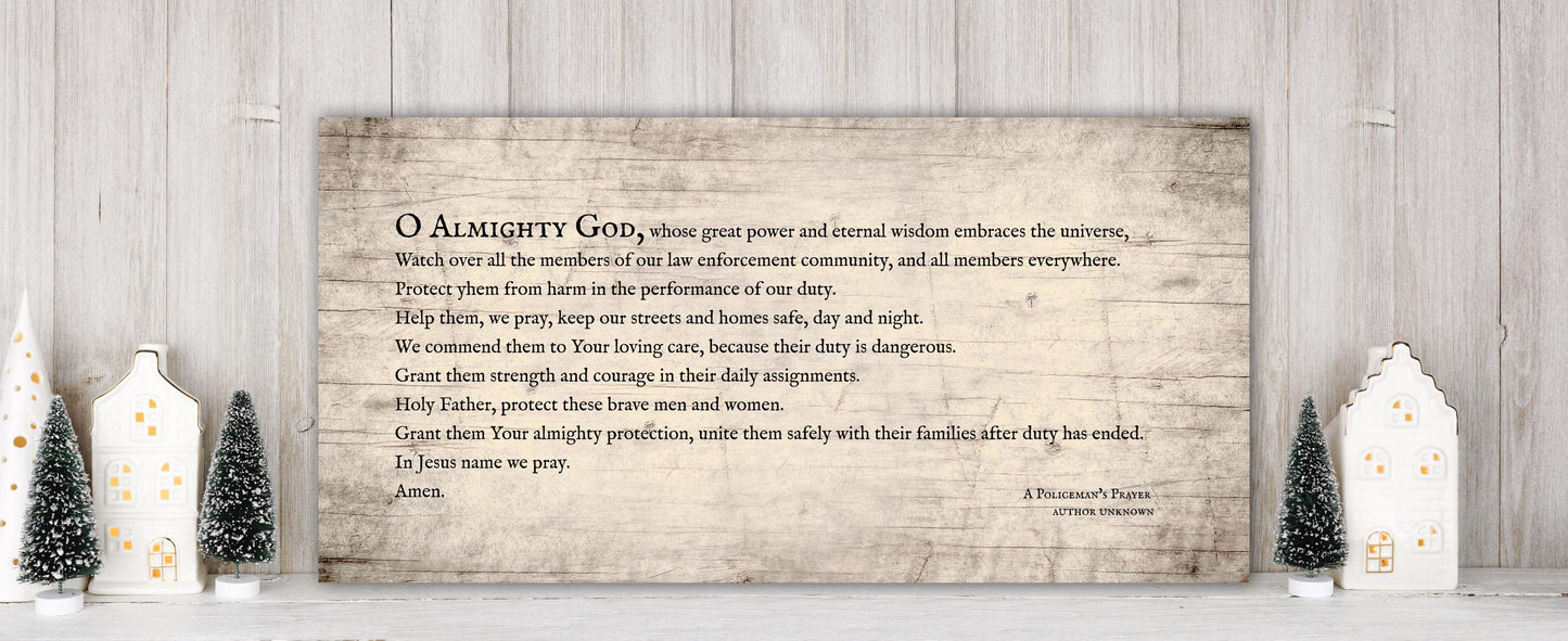 A Policeman&#39;s prayer, wood plaque, gift for law enforcement