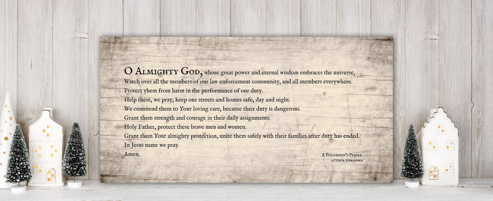 A Policeman&#39;s prayer, wood plaque, gift for law enforcement