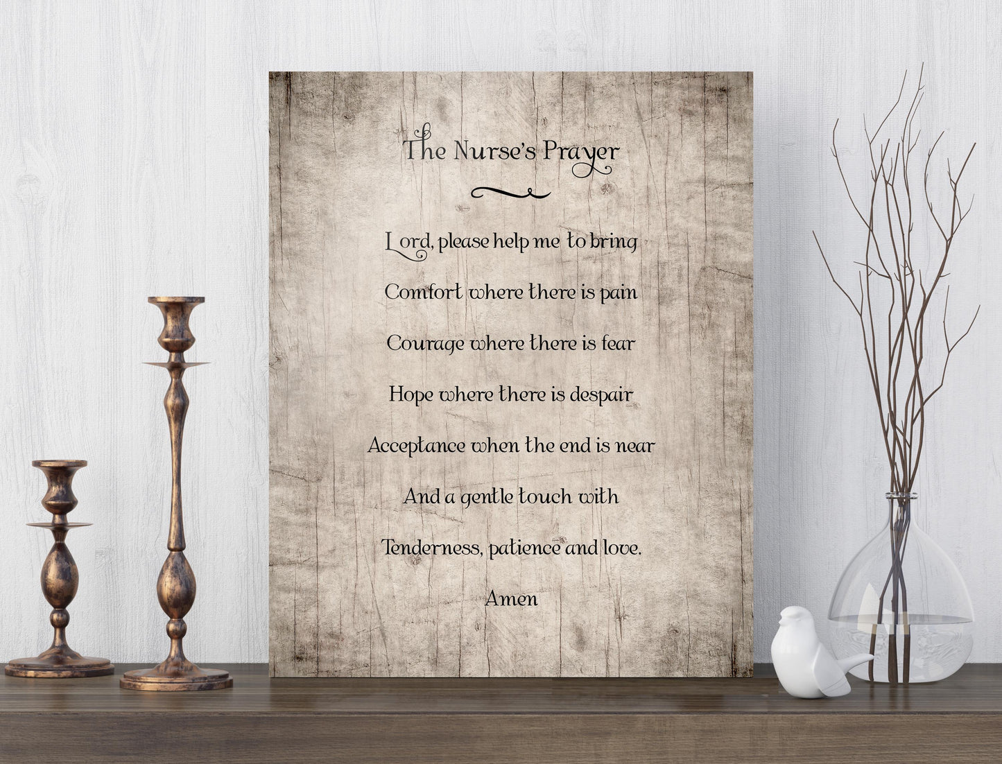 The Nurses Prayer Wooden Plaque, Nurse Gift, Prayer for Nurses, Caregiver Gift, National Nurse Day Gift, Gift for Hospice Worker