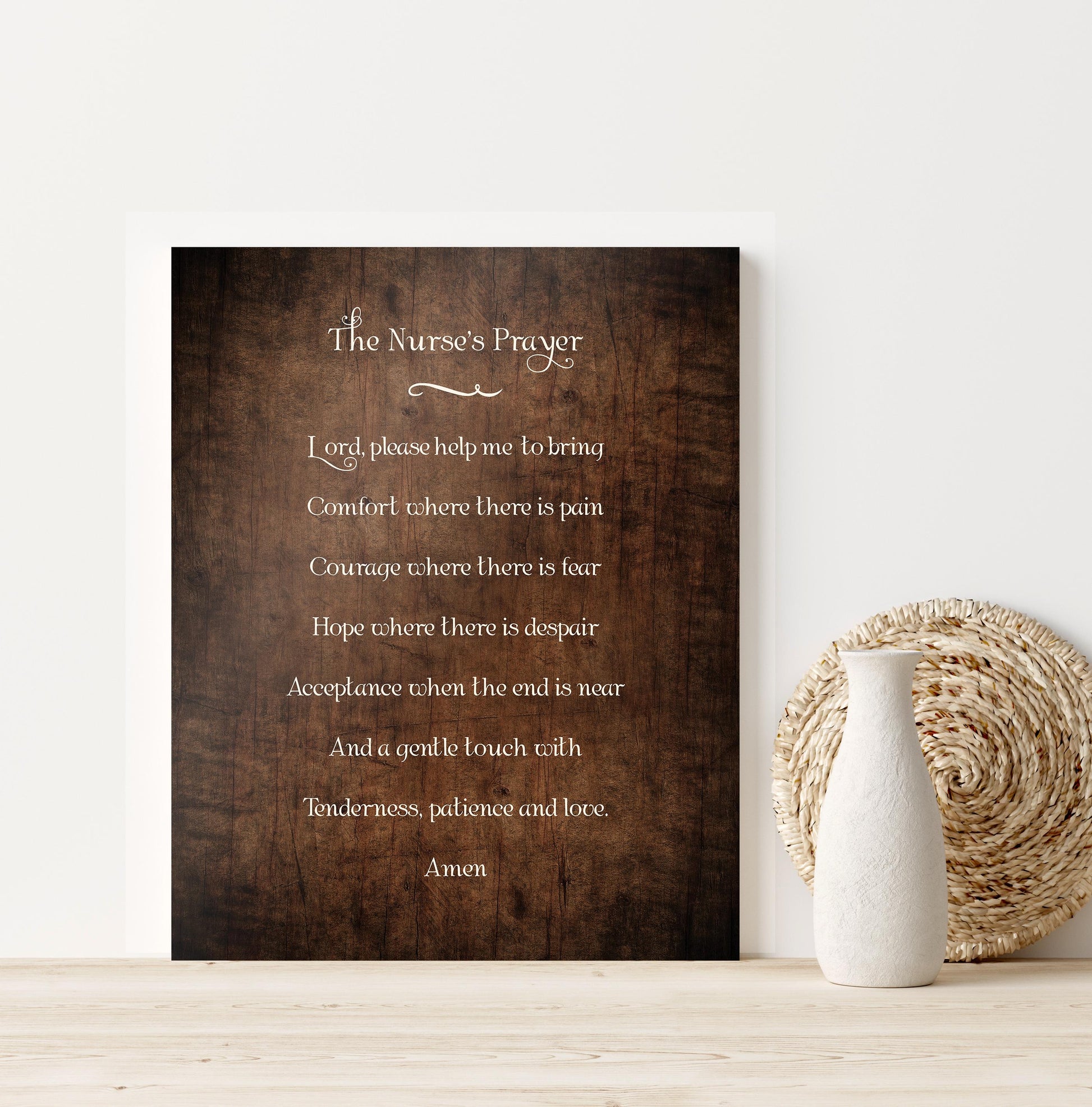 The Nurses Prayer Wooden Plaque, Nurse Gift, Prayer for Nurses, Caregiver Gift, National Nurse Day Gift, Gift for Hospice Worker