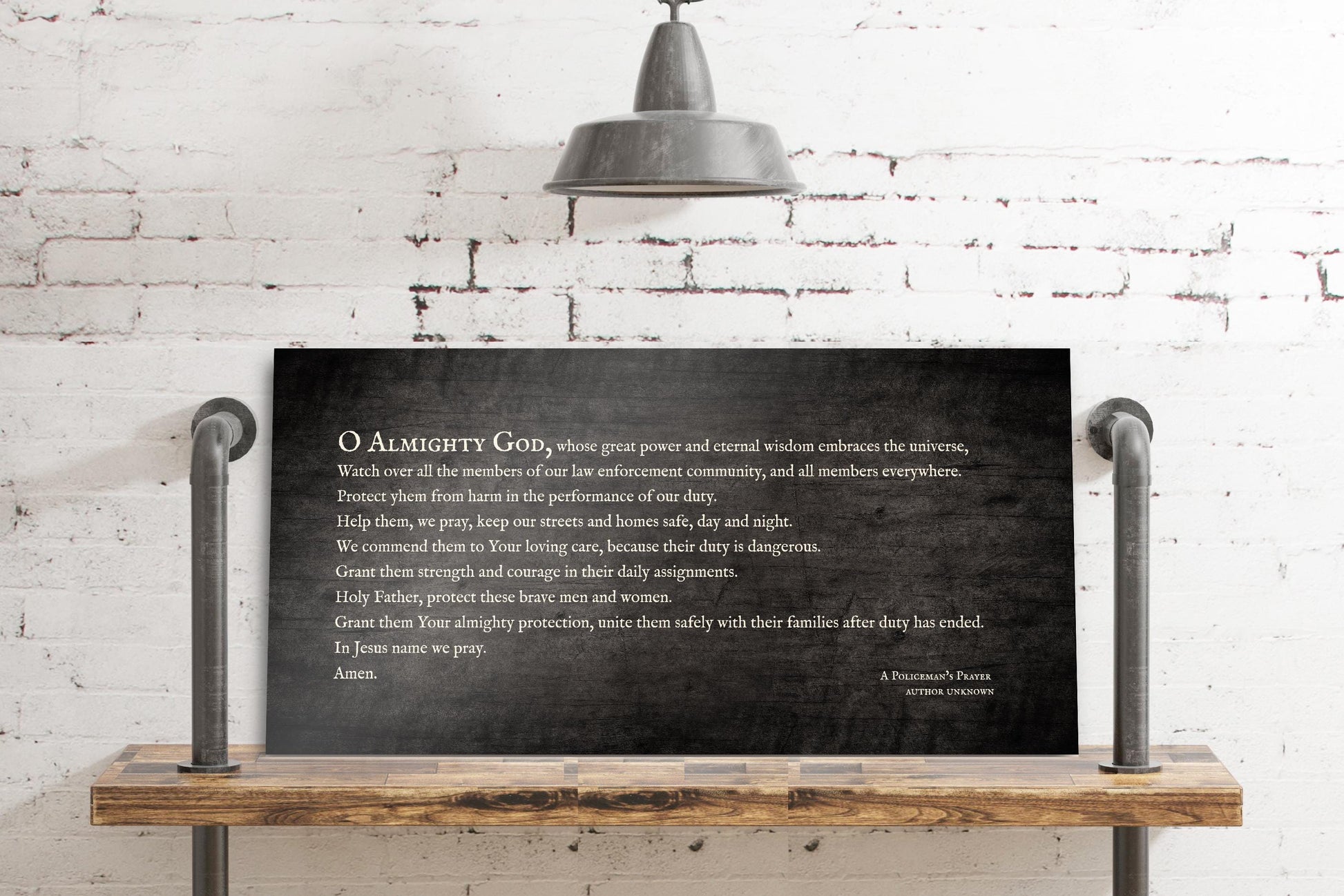 A Policeman's Prayer Plaque, Memorial for law enforcement, Encouragement for Law Enforcement, Retirement Gift, Wood plaque police tribute