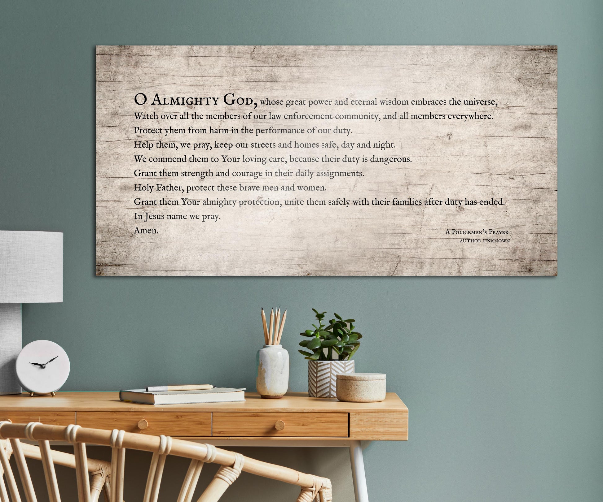 A Policeman's Prayer, Gift for Law Enforcement, Retirement Gift, Wood plaque with prayer, Officer Gift, Wall art, police theme wall art