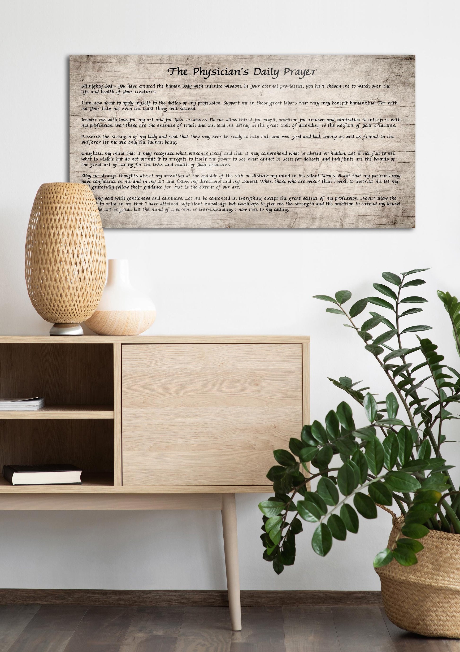 The Physician's Daily Prayer, Wood Wall Art, Gift for Doctor, Retirement Gift for Doctor, Tribute Plaque, Thank you Gift for Doctor office