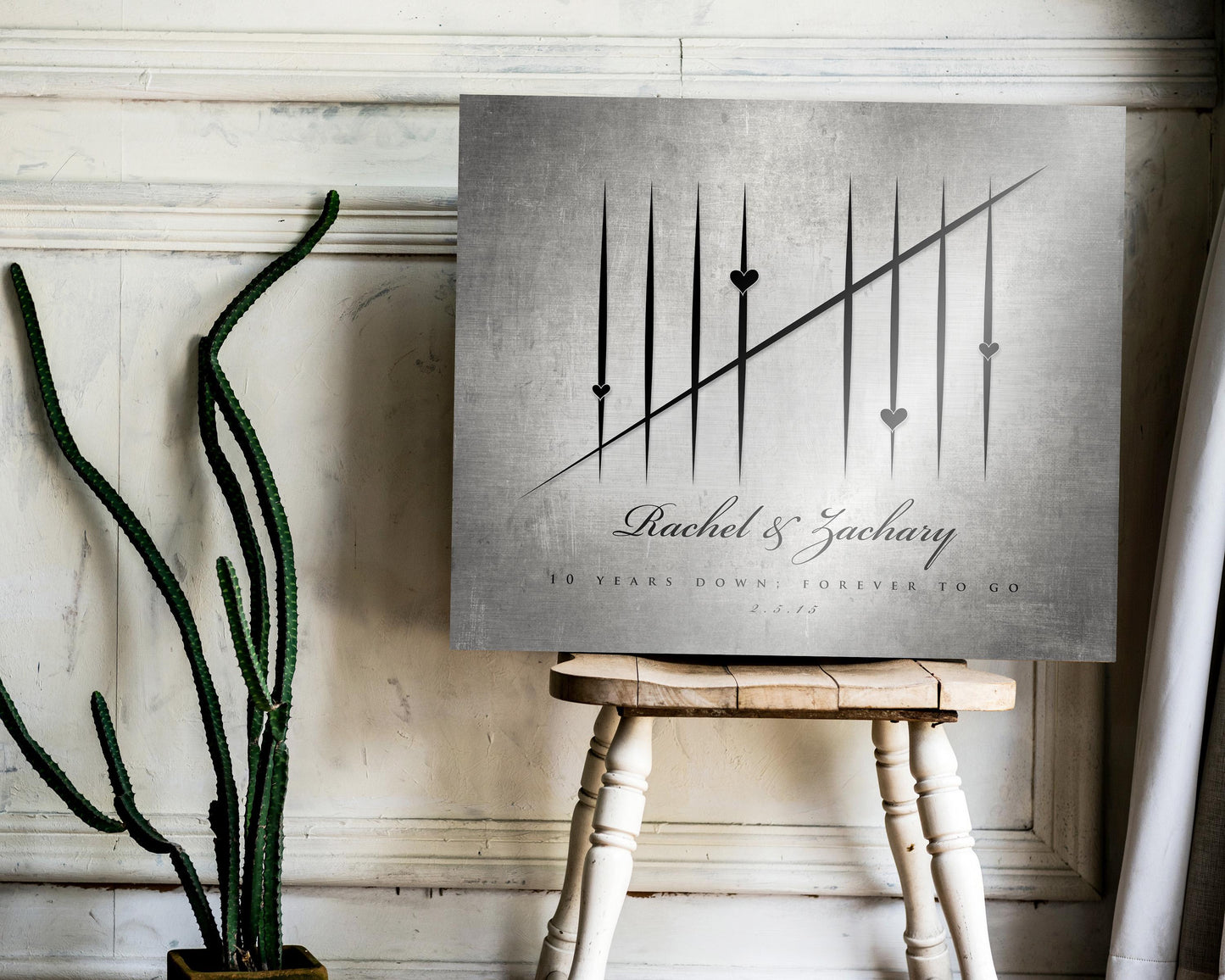 5 Years Down, Wood Tally Mark sign, Anniversary Gift, Couple's Anniversary Gift, 5 year Gift, Personalized anniversary gift for him, for Her