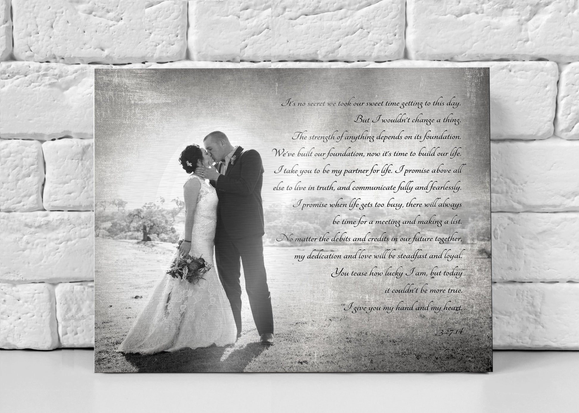 Tarnished Tin Photo and Words - HoneycombProverbs - Signs - Tin Anniversary Gifts