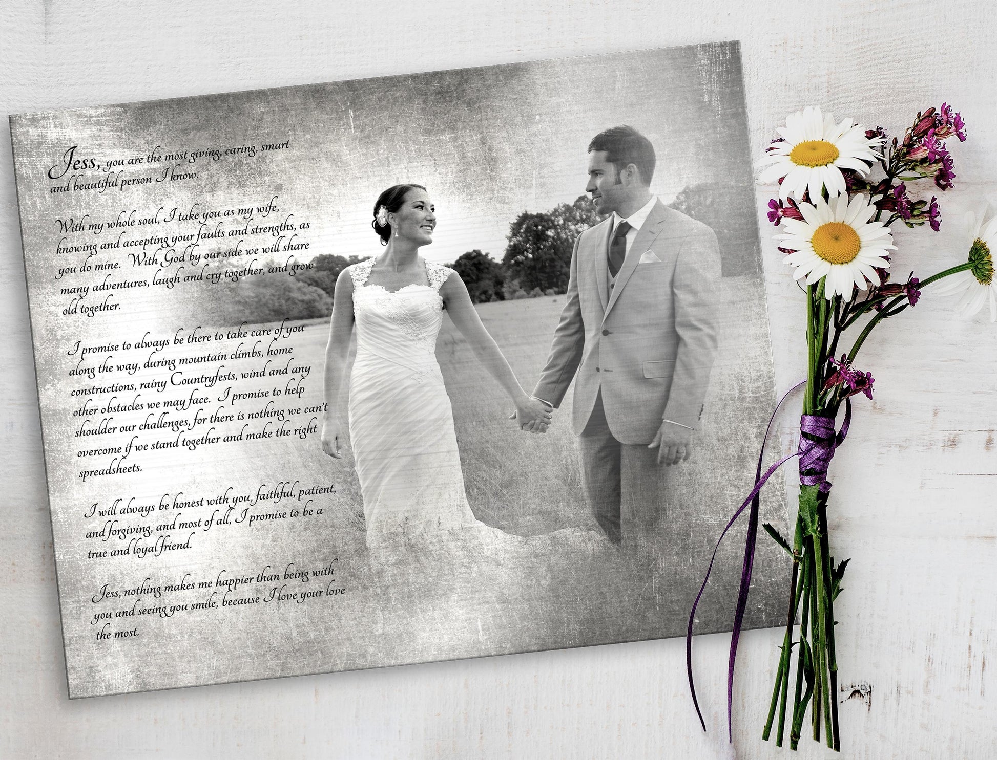 Tarnished Tin Photo and Words - HoneycombProverbs - Signs - Tin Anniversary Gifts