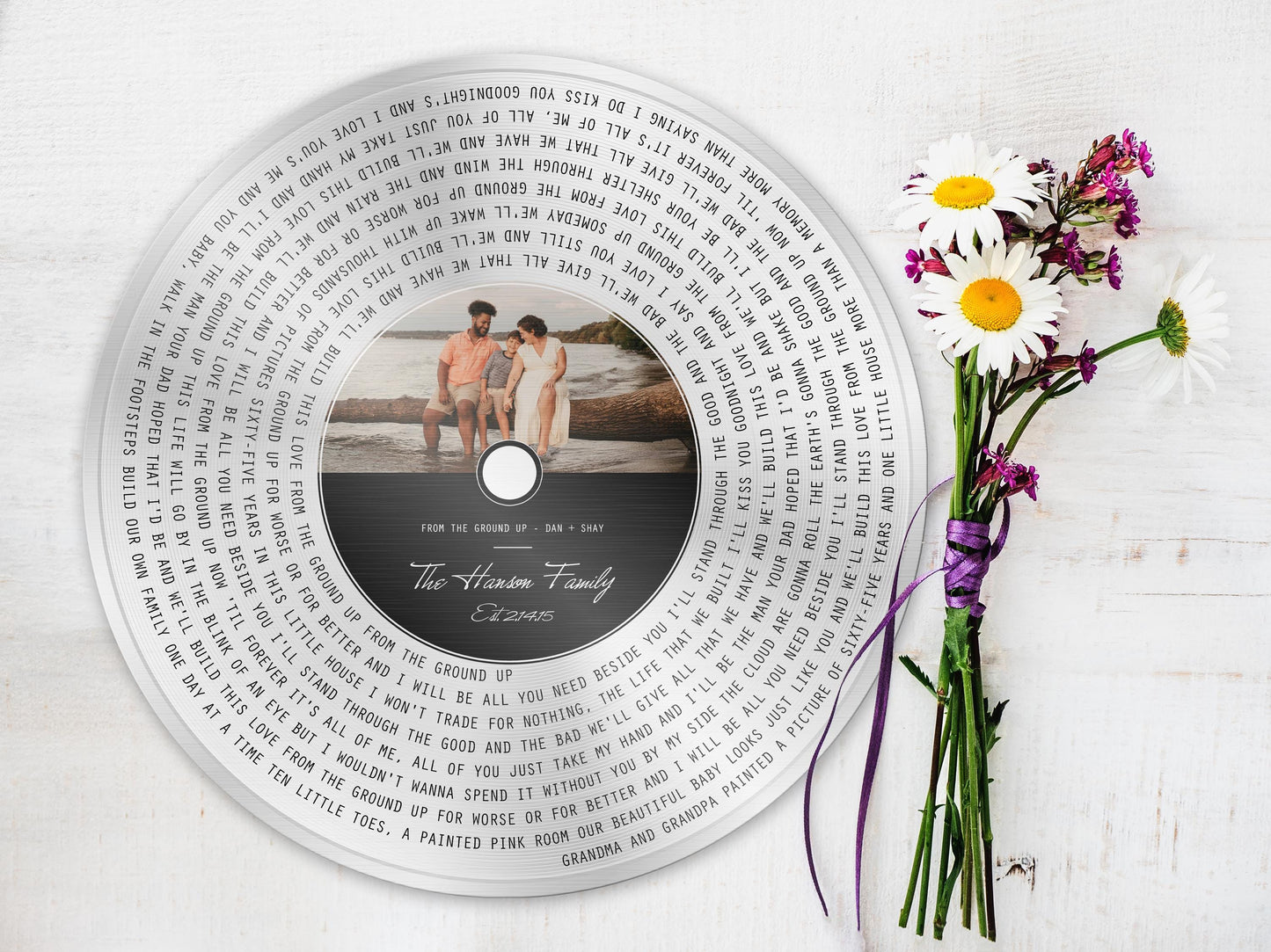 Copper Vinyl Photo Record, 7 Year Anniversary Gift, Couples Song Art, 22nd Anniversary gift - HoneycombProverbs - Signs - Copper Vinyl Record Art