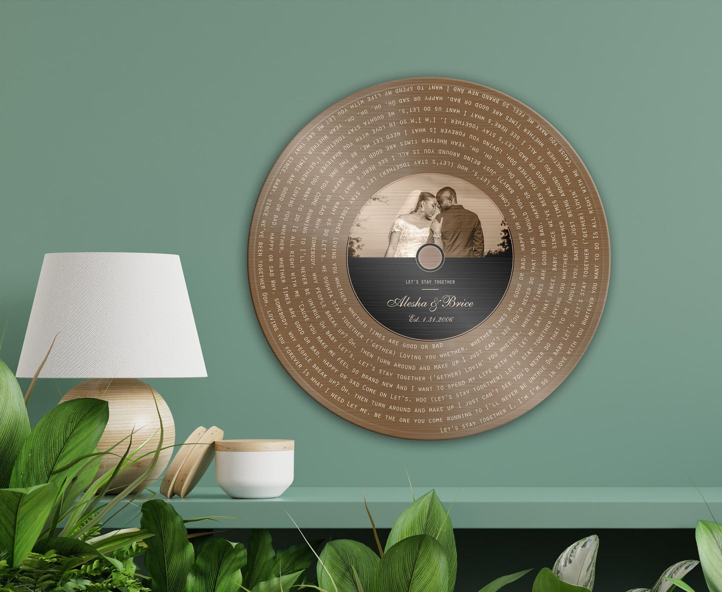 Bronze Song Record, Photo Record Label Song Art, 8th Anniversary gift, Custom Record Art - HoneycombProverbs - Signs - Record Album Lyrics Art