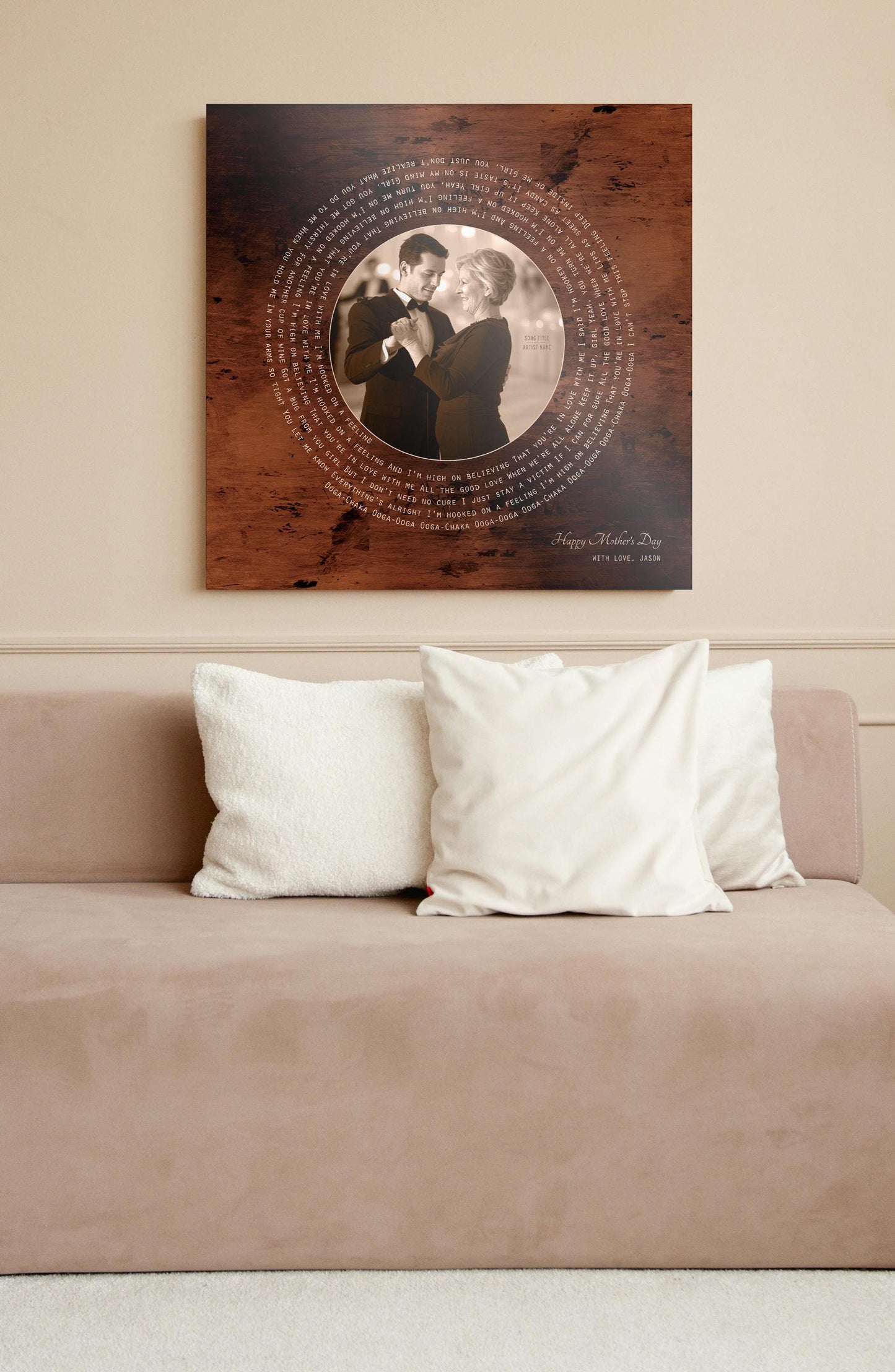 Burnished Bronze LP Record Song and Photo Art - HoneycombProverbs - Signs - Bronze Anniversary Gifts