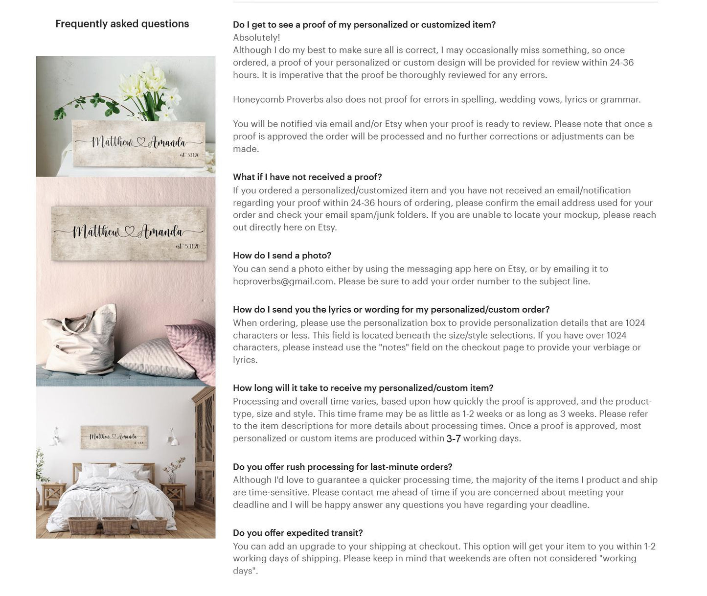 Rustic Cotton Name with Heart Sign, Couples Wall Art - HoneycombProverbs - Giclée - Name Signs Wall Art