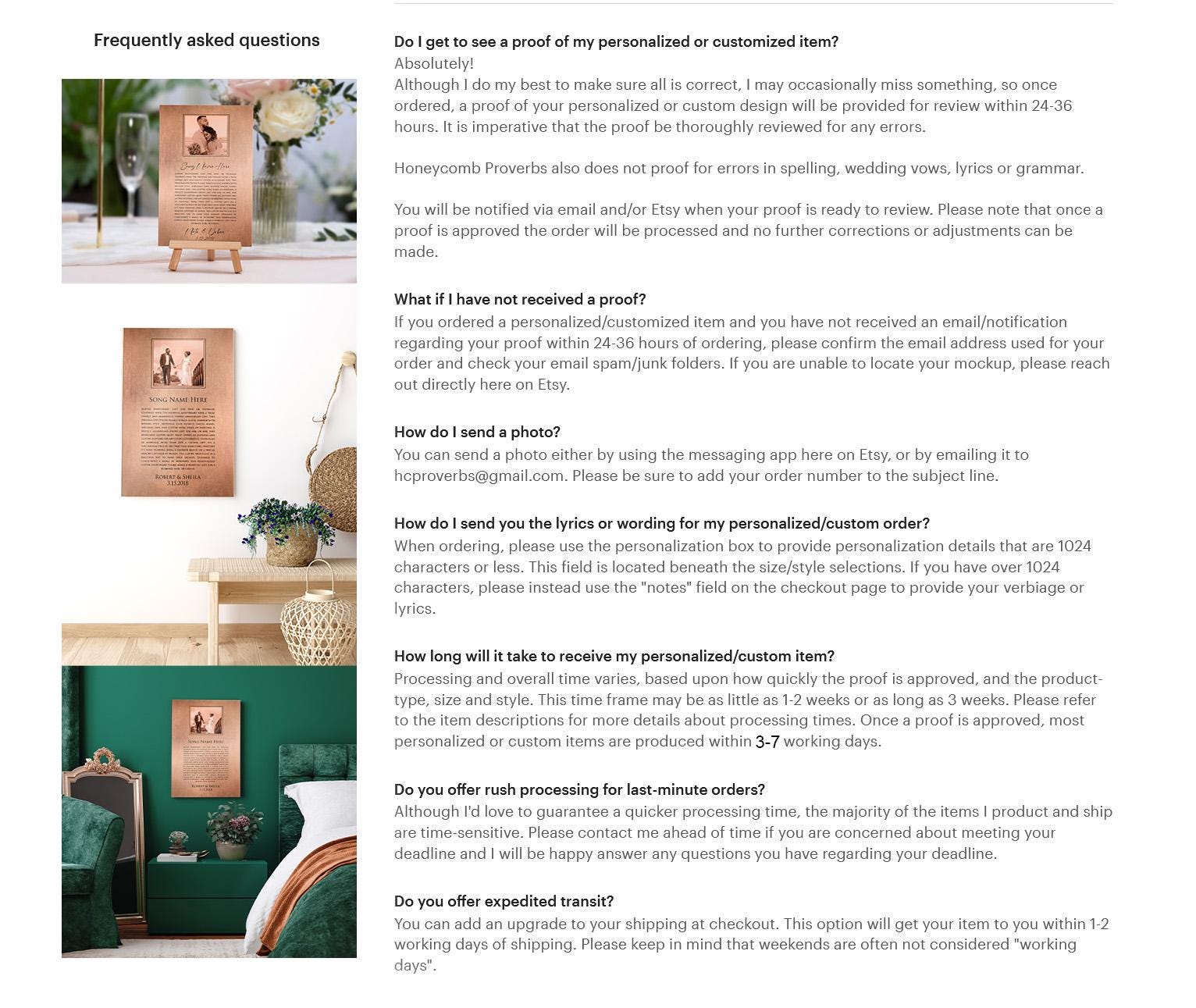 Personalized Copper Photo Gift with Song - HoneycombProverbs - Signs - Copper Anniversary Gifts