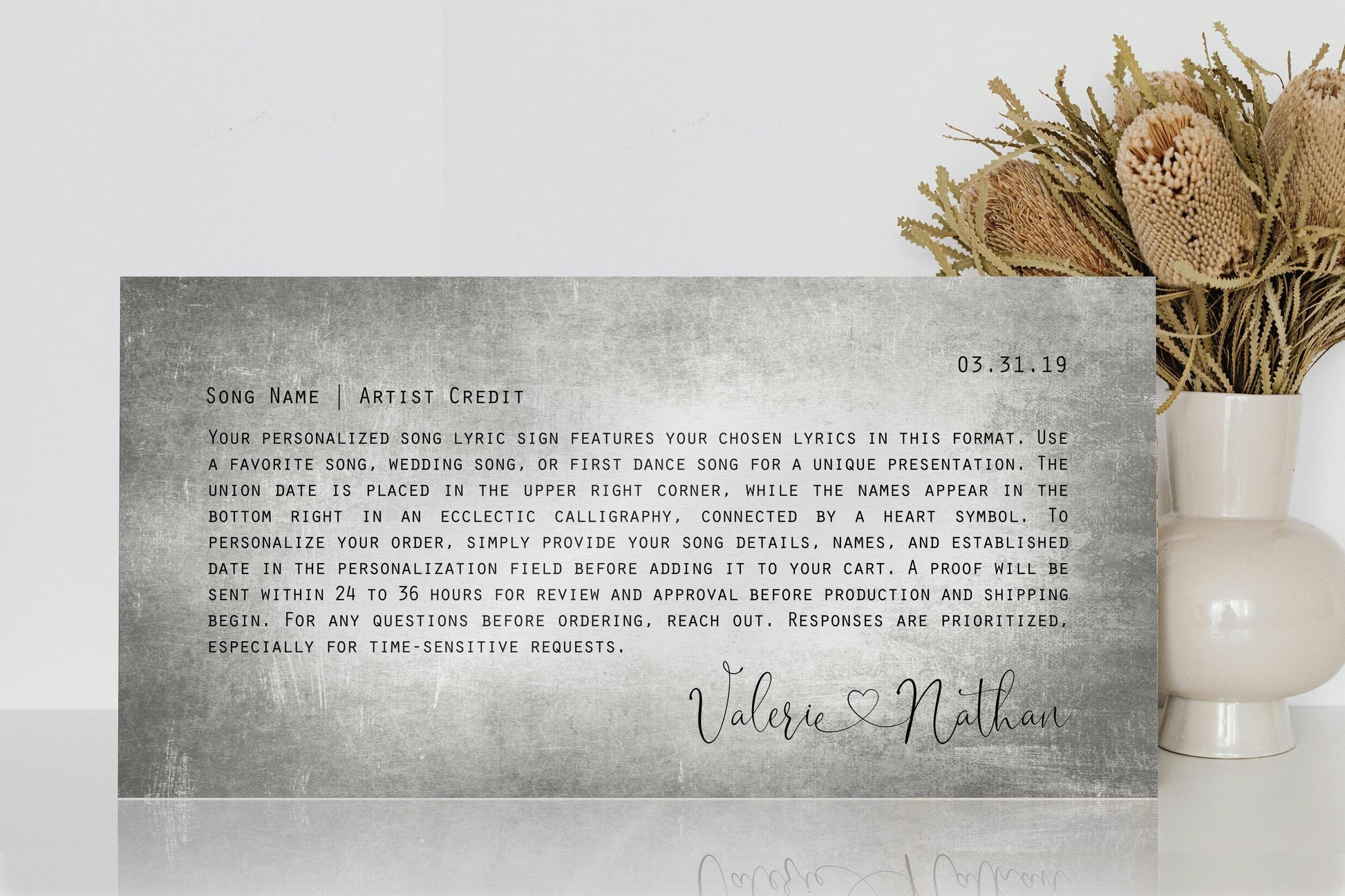 Love Song Lyric Sign on Tin - HoneycombProverbs - Signs - Vintage Lyrics Wall Art