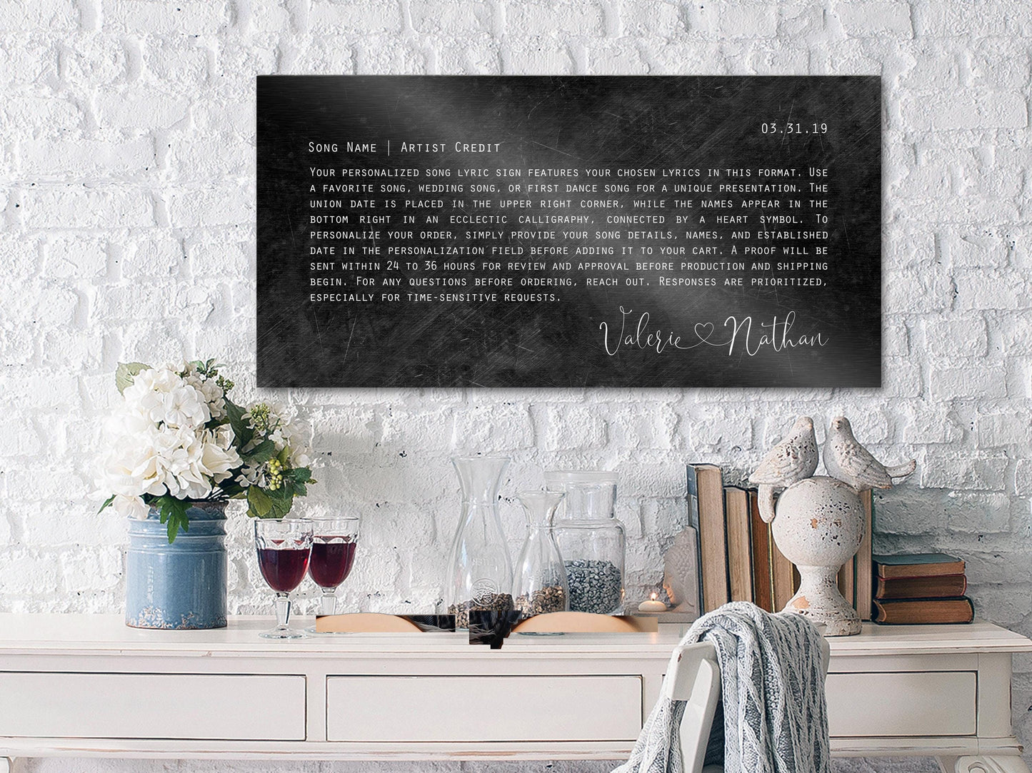 6 Year Anniversary Orator Lyrics Sign - HoneycombProverbs - Signs - Modern Lyrics Wall Decor