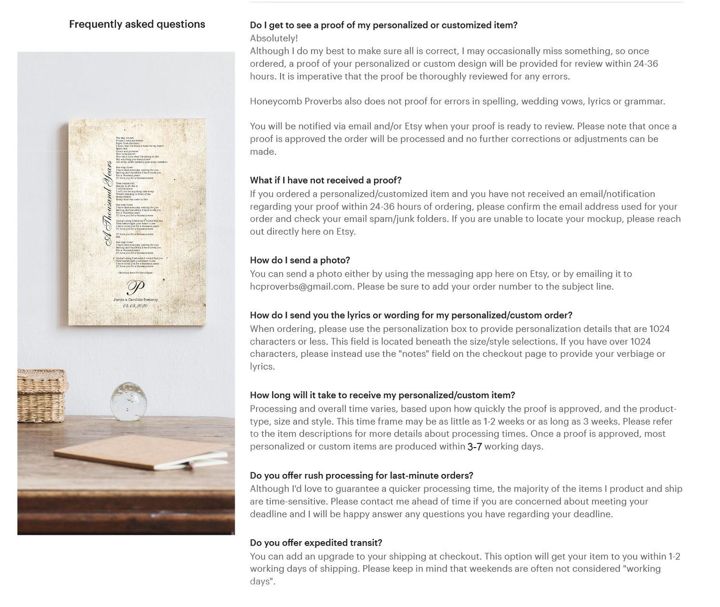 2nd Anniversary Heirloom, Our Song on Cotton - HoneycombProverbs - Giclée - 2nd Year Cotton Art