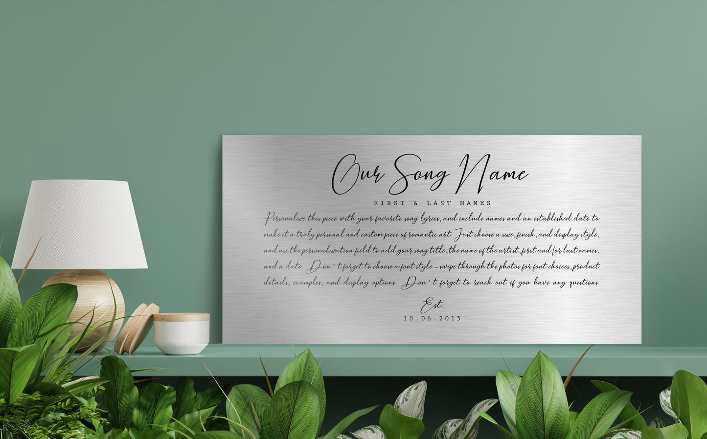 Custom Song Lyric Metal Art: 10th Anniversary Tin Gift - HoneycombProverbs - Signs - Modern Lyrics Wall Decor