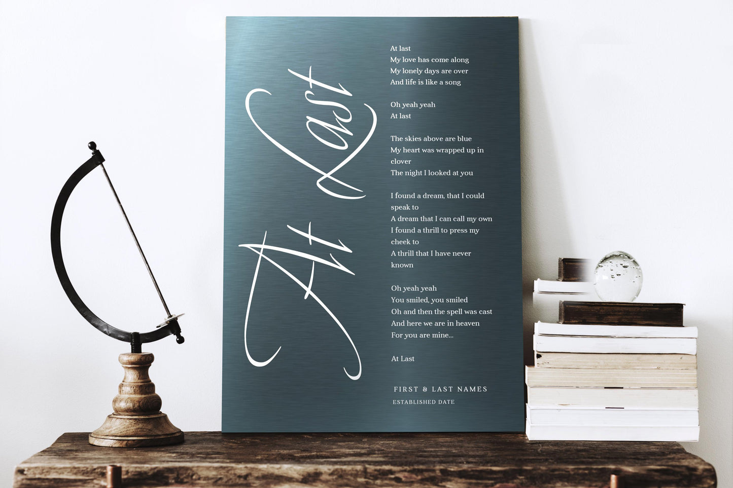 Custom Song Lyrics Tin Art, Personalized Anniversary Gift - HoneycombProverbs - Signs - Modern Lyrics Wall Decor