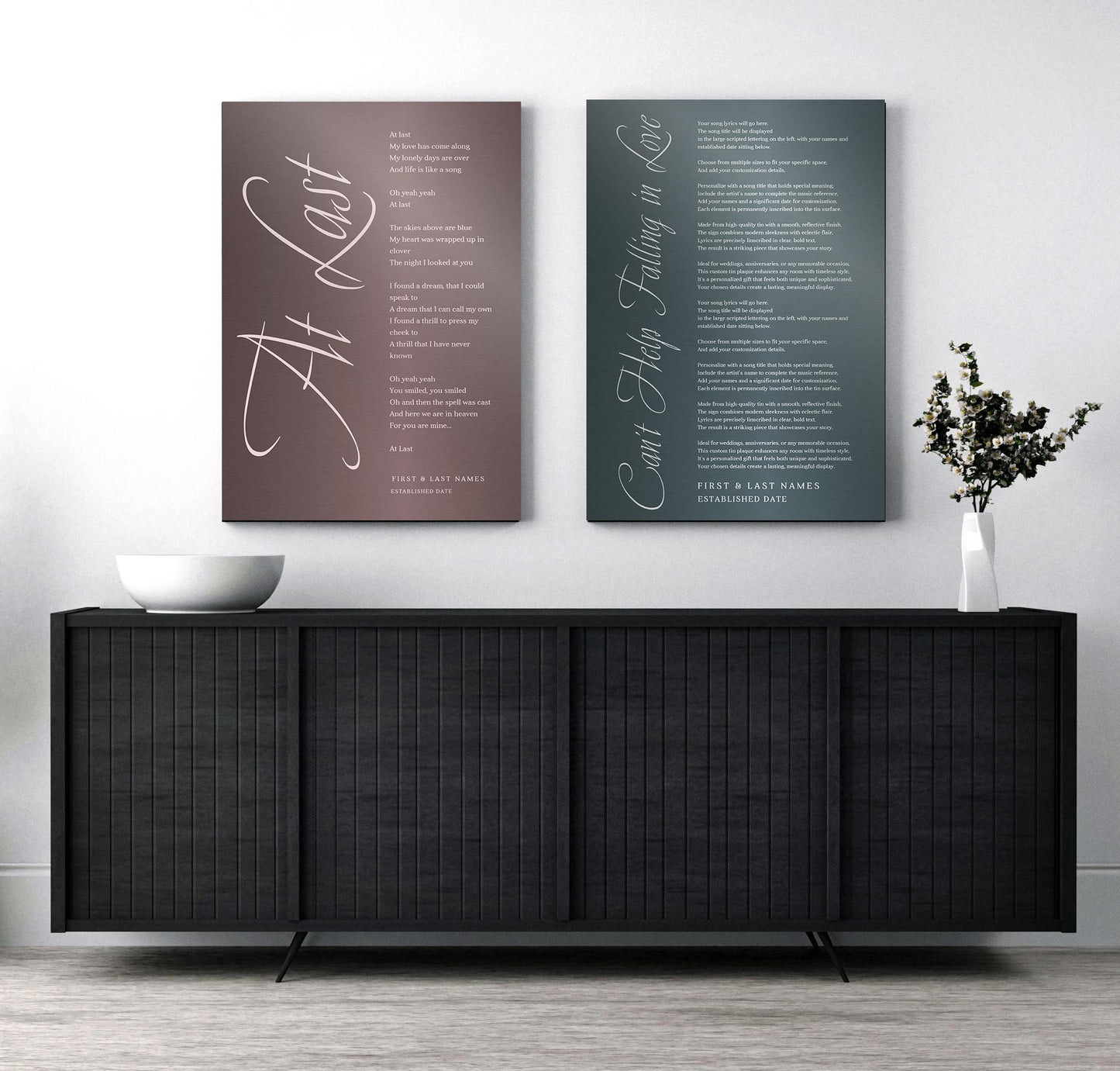 Custom Song Lyrics Tin Art, Personalized Anniversary Gift - HoneycombProverbs - Signs - Modern Lyrics Wall Decor