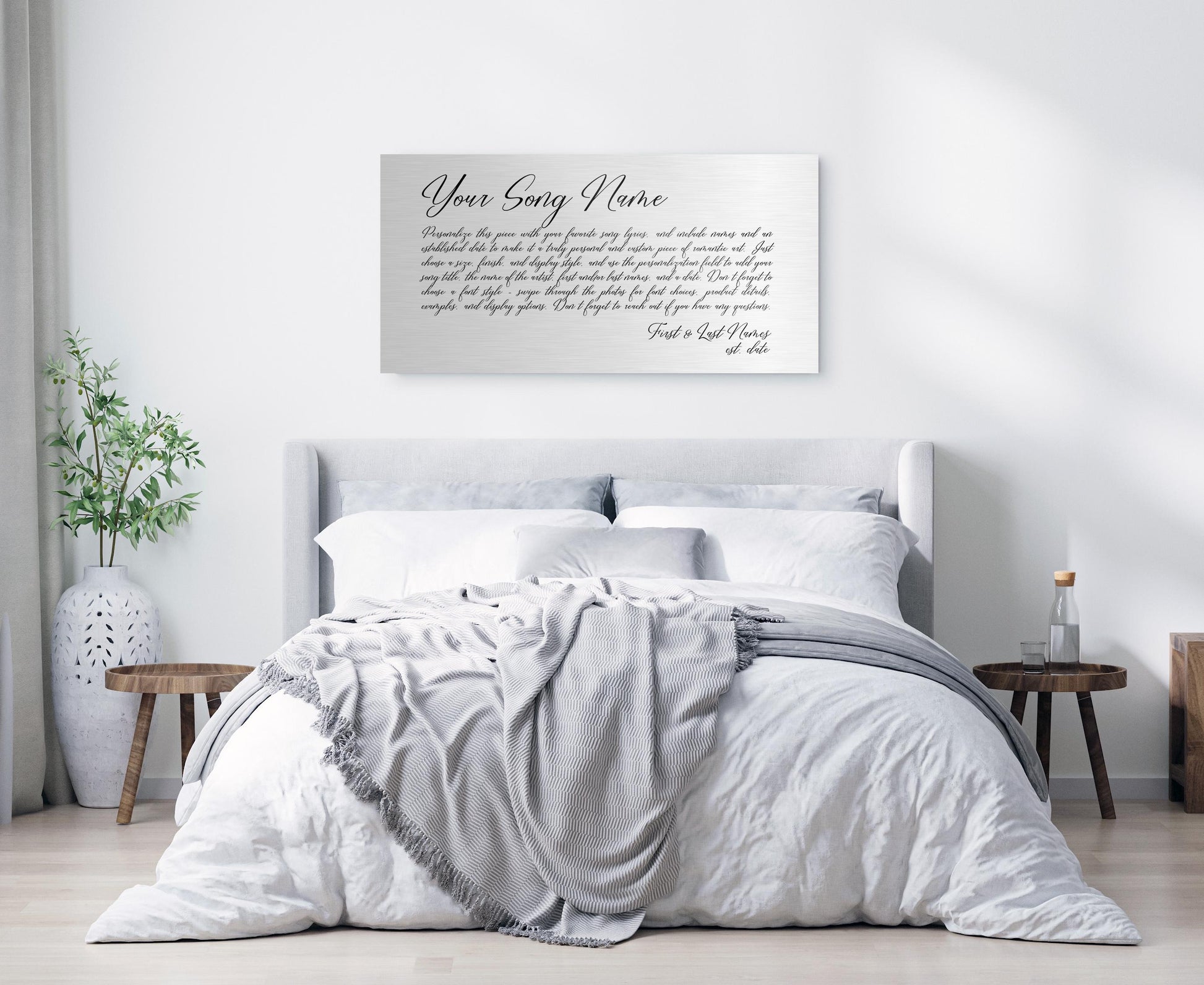 Custom Song Lyrics Metal Sign: 10th Anniversary Tin Gift, Personalized Wall Art - HoneycombProverbs - Signs - Modern Lyrics Wall Decor