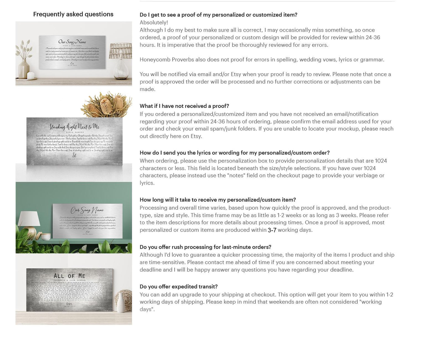 Rustic Tin First Dance Lyric Sign - HoneycombProverbs - Signs - Tin Anniversary Gifts