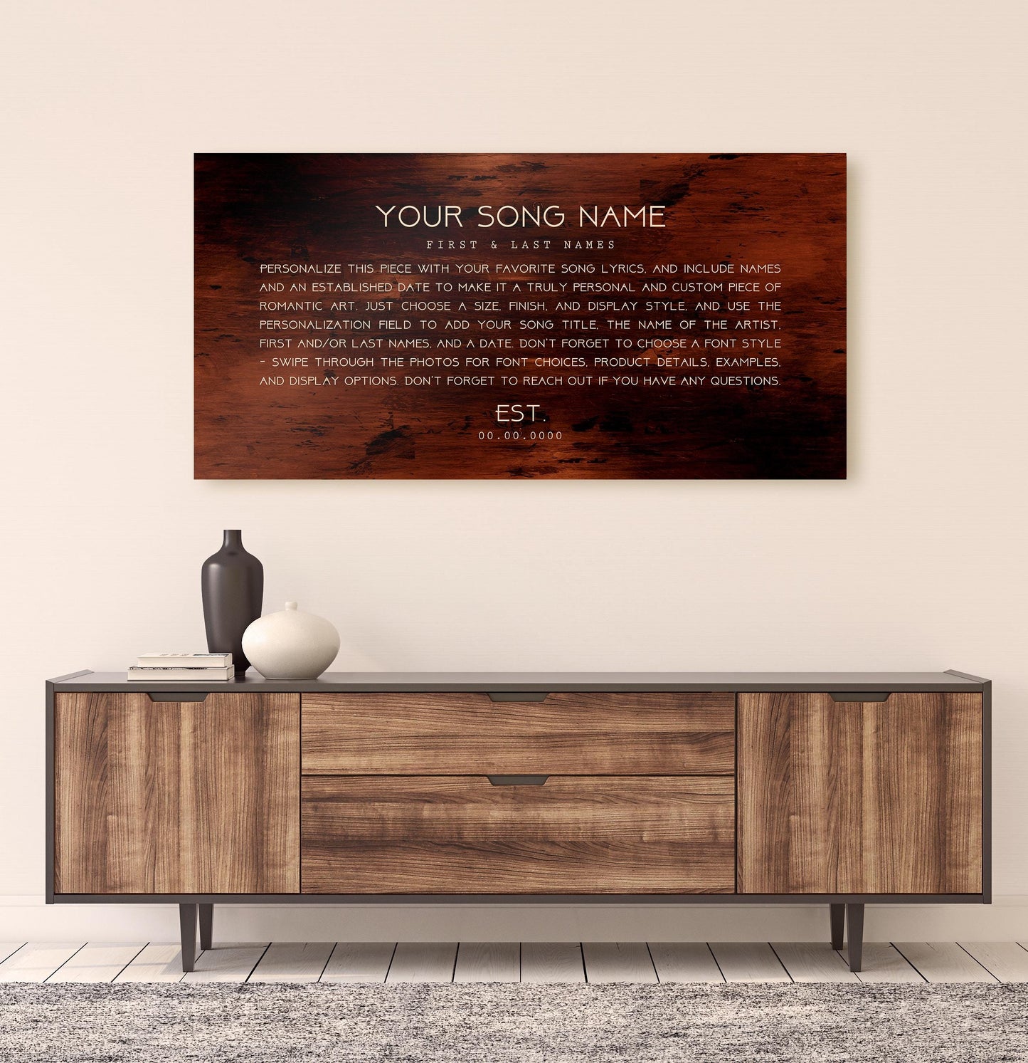 First Dance Lyrics Wall Decor, Metal Sign, Wedding Song Art, Custom Song Lyric Art - HoneycombProverbs - Signs - Rustic Lyrics Wall Decor