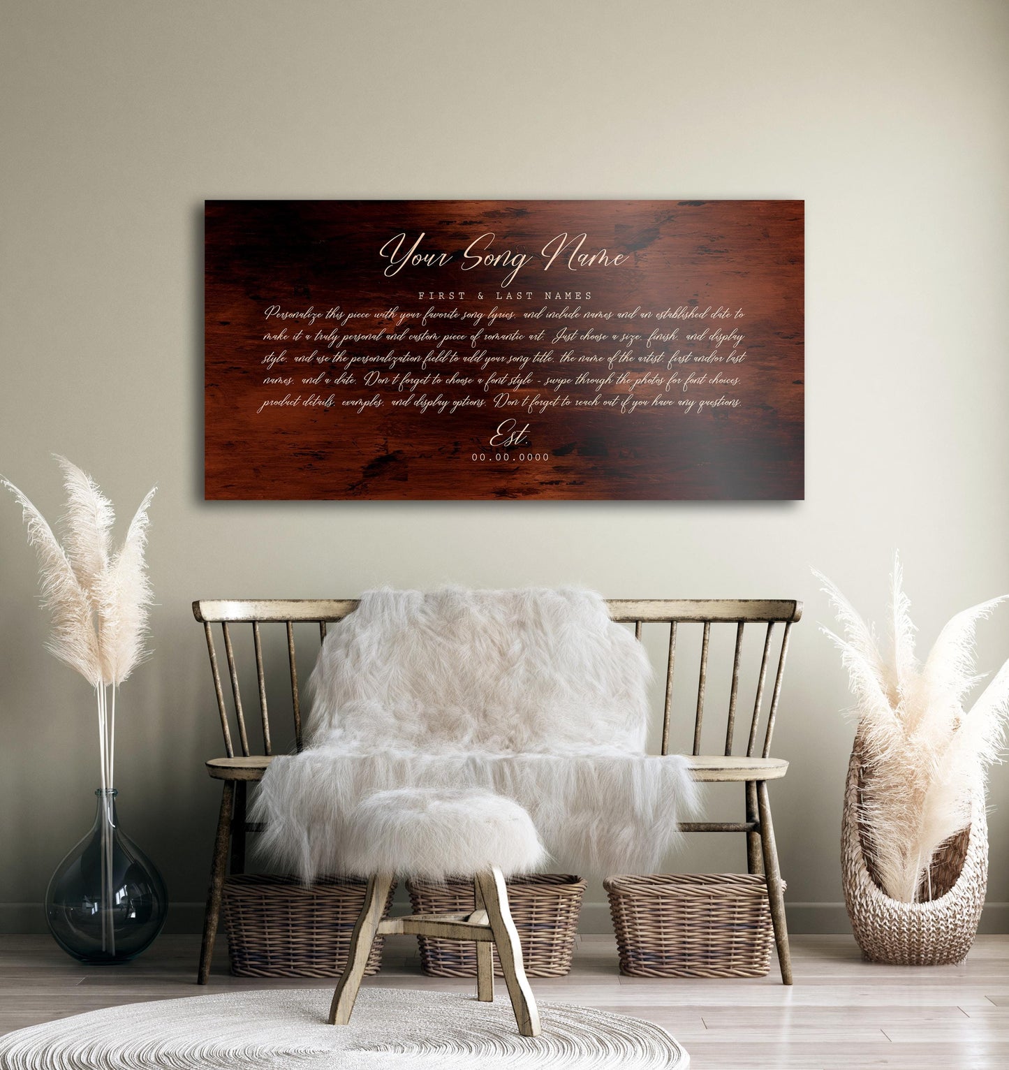 Custom Song Art, Bronze Anniversary Art, With Lyrics, First Dance Gift - HoneycombProverbs - Signs - Bronze Anniversary Gifts