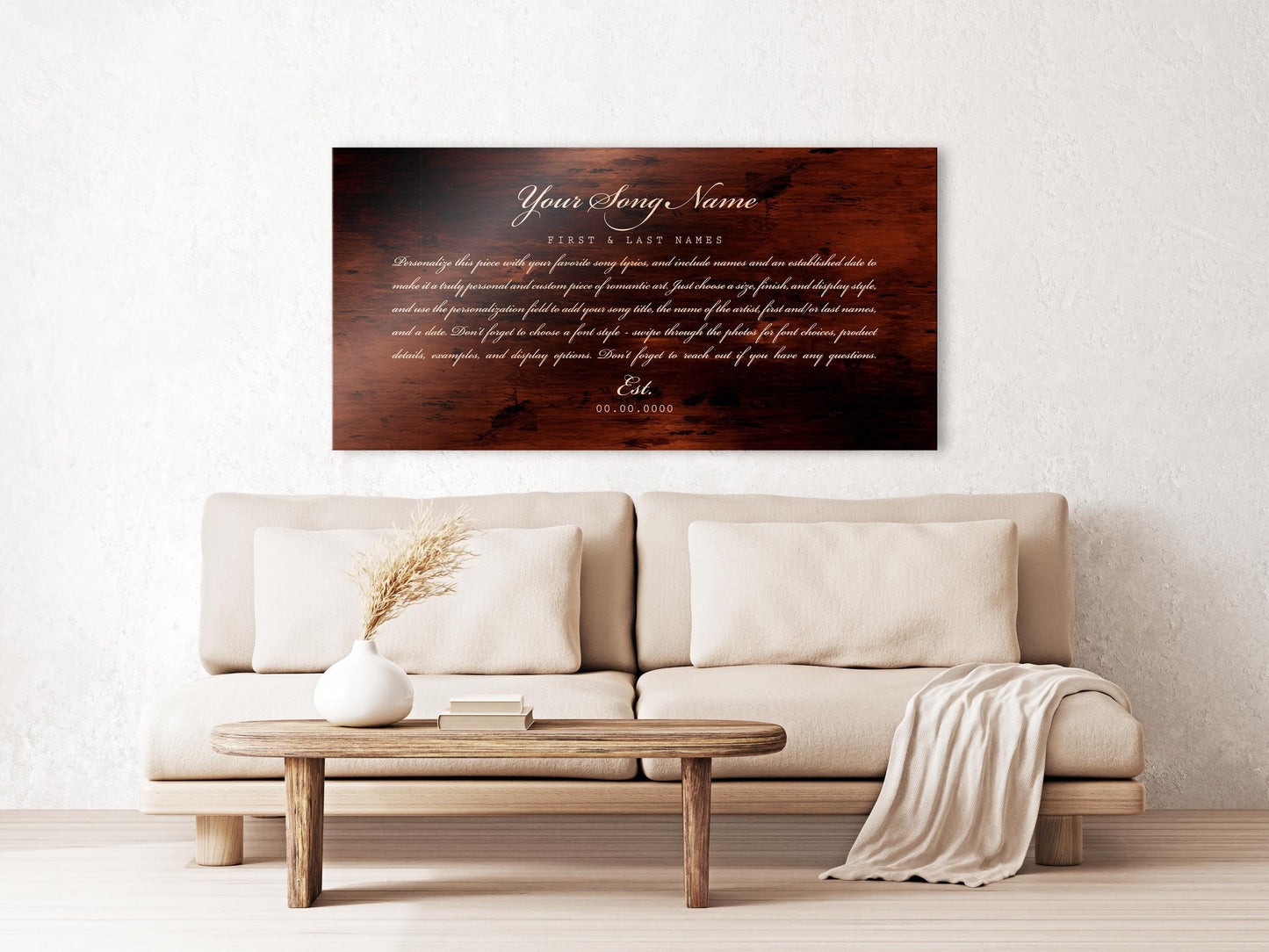 Custom Song Art, Bronze Anniversary Art, With Lyrics, First Dance Gift - HoneycombProverbs - Signs - Bronze Anniversary Gifts