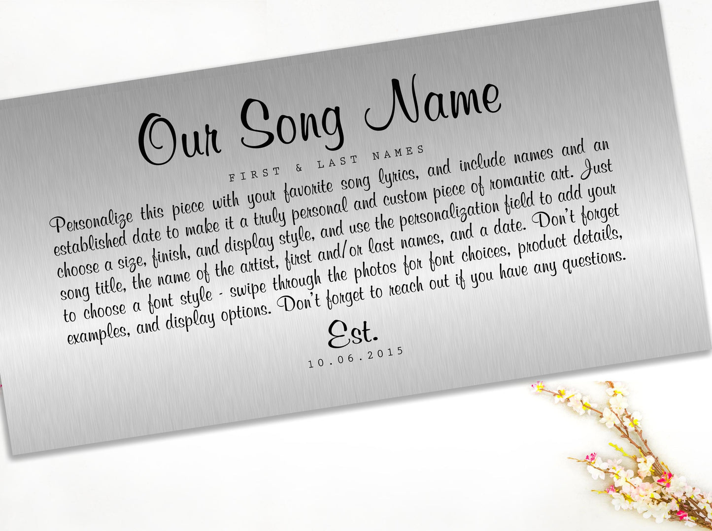 Custom Song Lyric Metal Art: 10th Anniversary Tin Gift - HoneycombProverbs - Signs - Modern Lyrics Wall Decor