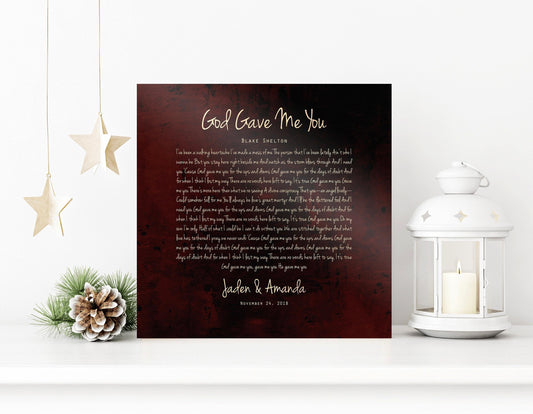 Our Song on Bronze, Personalized Lyric Sign - HoneycombProverbs - Signs - Bronze Anniversary Gifts