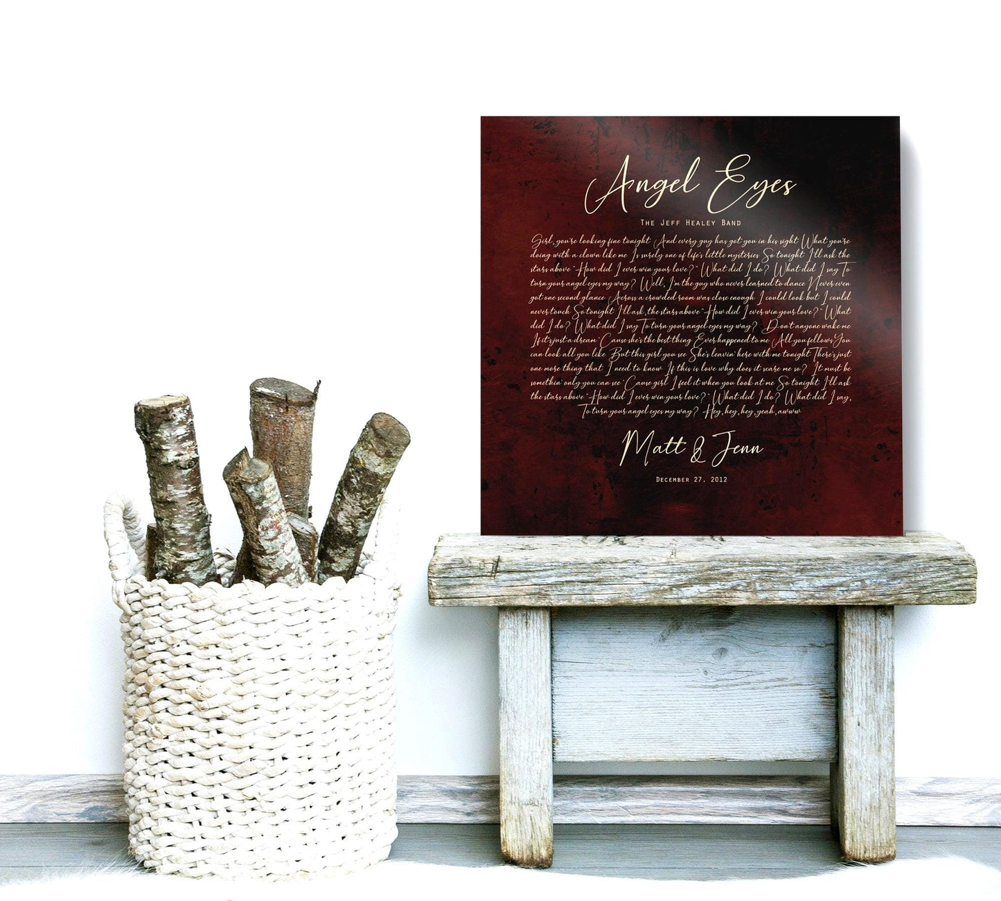 Our Song on Bronze, Personalized Lyric Sign - HoneycombProverbs - Signs - Bronze Anniversary Gifts