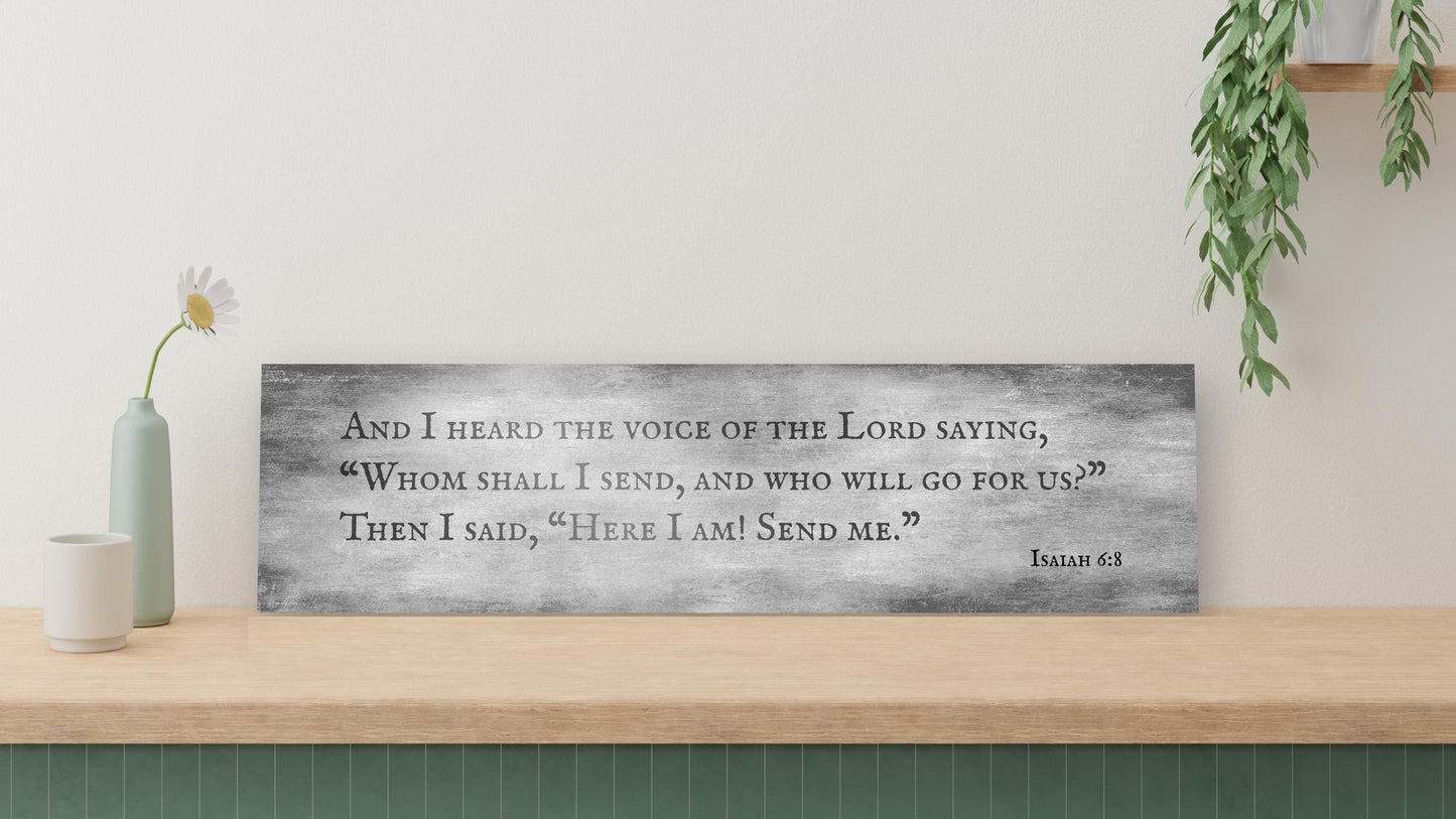 Personalized Isaiah 6:8 Tarnished Metal Sign- Here I Am Send Me - Christian Plaque - Religious Gift - HoneycombProverbs - Signs - Luxury Corporate Gifts