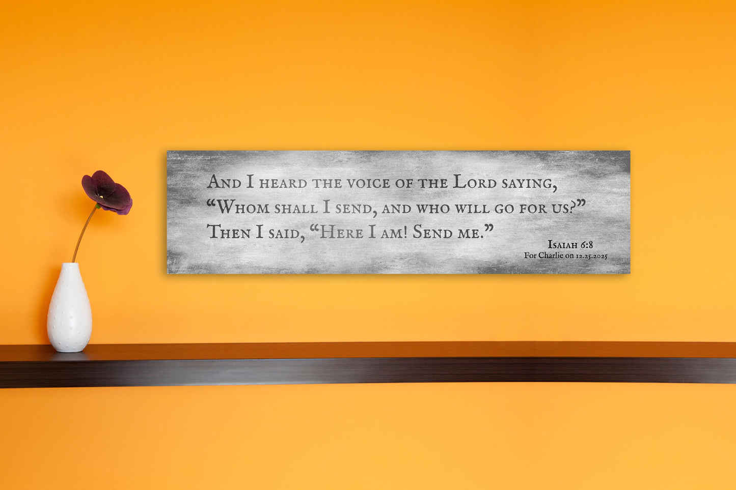 Personalized Isaiah 6:8 Tarnished Metal Sign- Here I Am Send Me - Christian Plaque - Religious Gift - HoneycombProverbs - Signs - Luxury Corporate Gifts