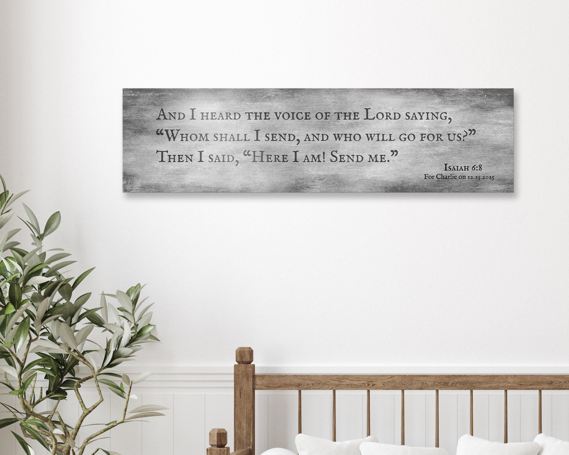 Personalized Isaiah 6:8 Tarnished Metal Sign- Here I Am Send Me - Christian Plaque - Religious Gift - HoneycombProverbs - Signs - Luxury Corporate Gifts